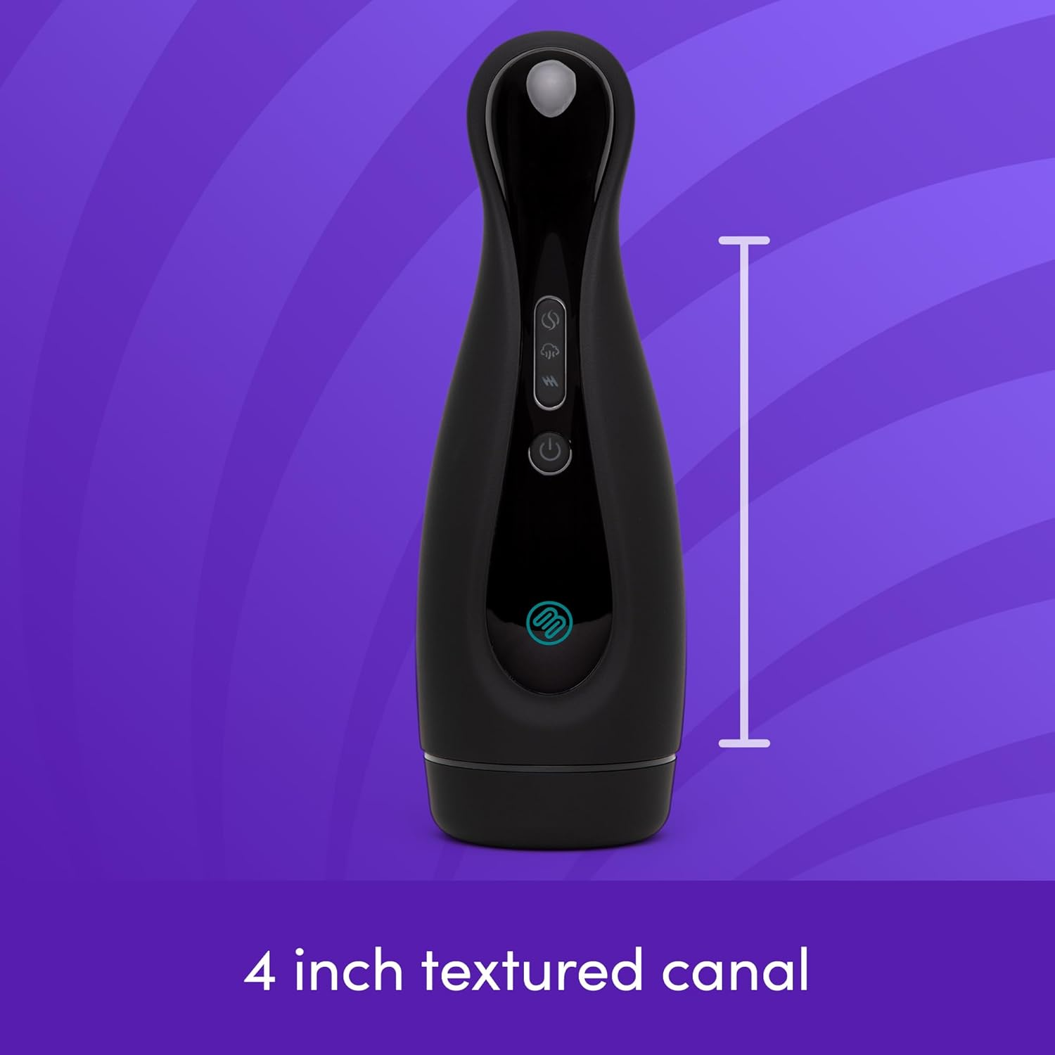 Lovehoney Blowmotion Sucking & Vibrating Male Masturbator - 4 Inch Soft Textured Canal Male Sex Toy - 3 Suction Modes, 2 Speeds & 4 Vibration Patterns - Rechargeable Adult Sex Toy for Men - Black