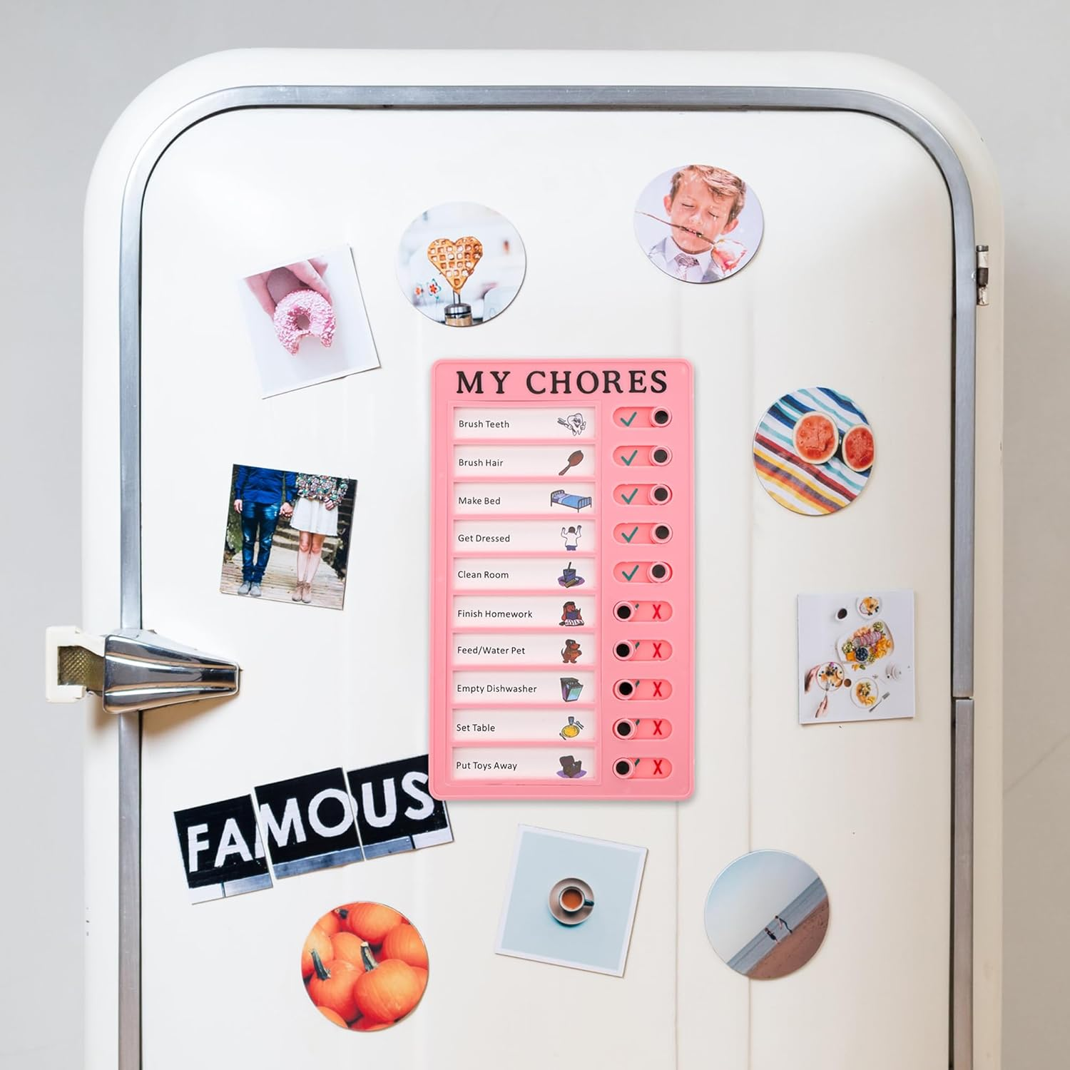 Pink Time Manager Replaceable Self-Discipline Housekeeping Chart Reminder Schedule Chore List Plastic Daily Habit Portable Detachable 2Pcs Blanket image number 1