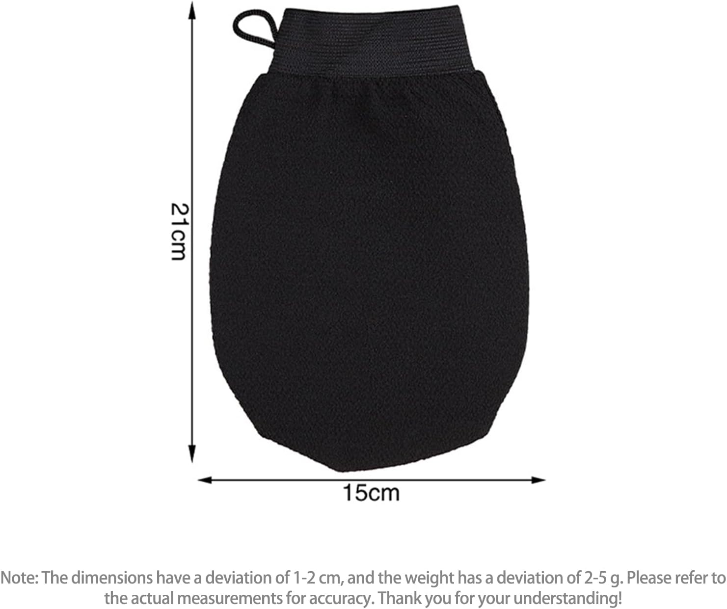 Xolixorium Exfoliating Glove Korean Exfoliating Mitt Body Scrubber for Dead Skin Removal before Self Tanning for Women and Men Black Pair