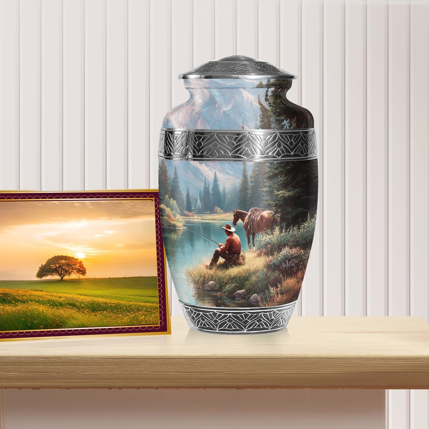 Cowboys Urns for Human Ashes Adult Female and Male, Decorative Cremation Urns for Human Ashes, (Classic Large, 10 Inch) image number 2