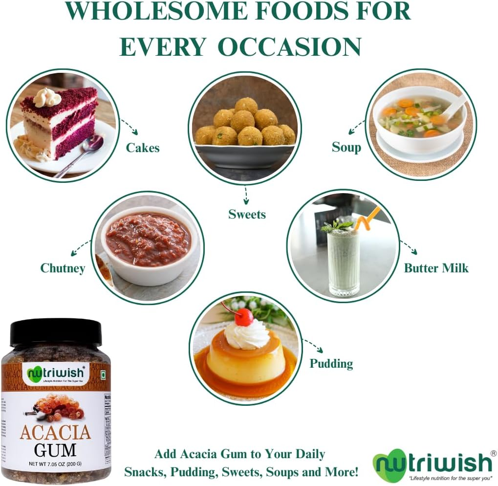 Nutriwish Acacia Gum Dink/Gound, 200G Pouch image number 2