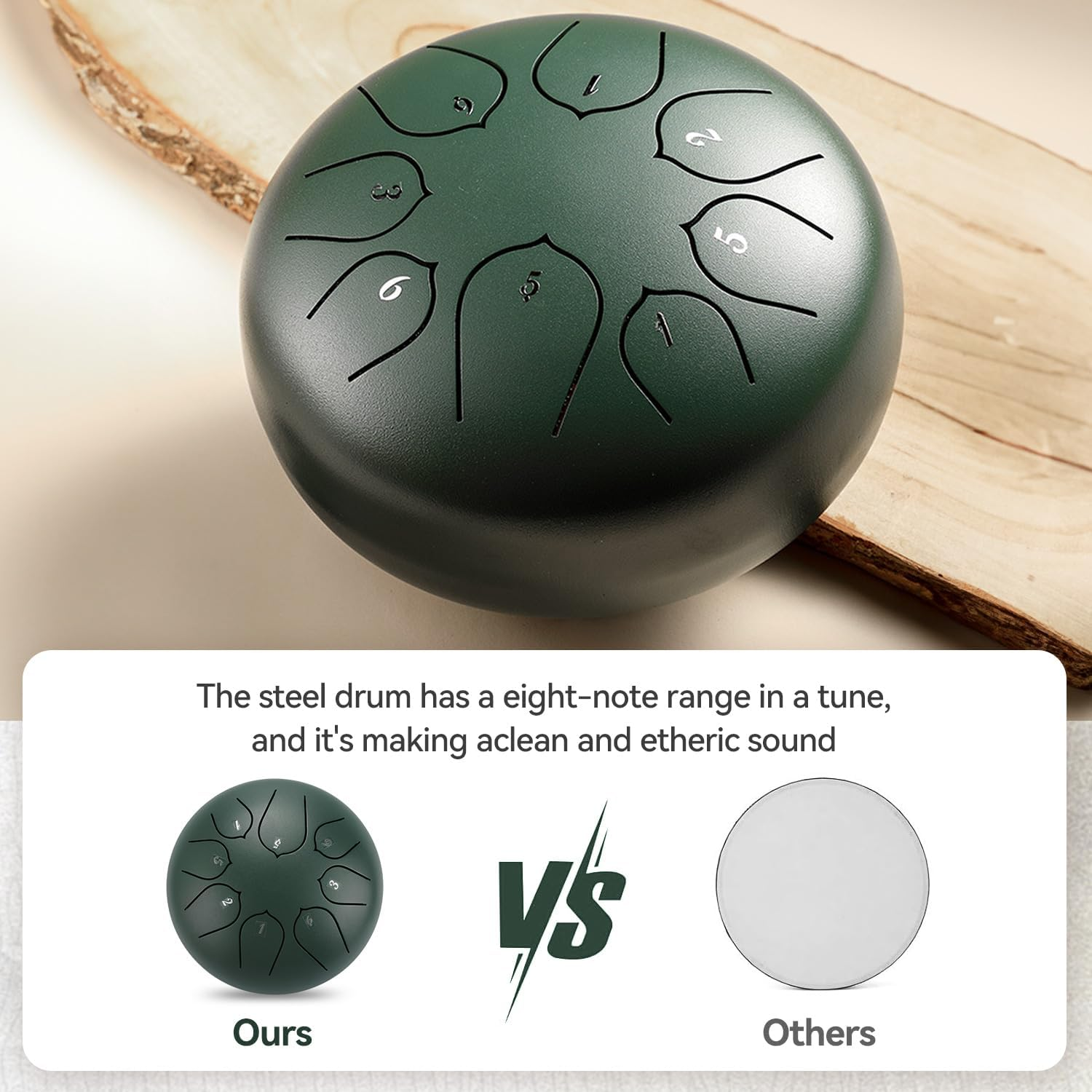 Rain Drum Tongue Drum for outside Garden 6 Inches 8 Notes Waterproof Steel Chakra Drum Musical Percussion Instrument Kit with Bag Mallets for Education Entertainment Meditation Yoga image number 1