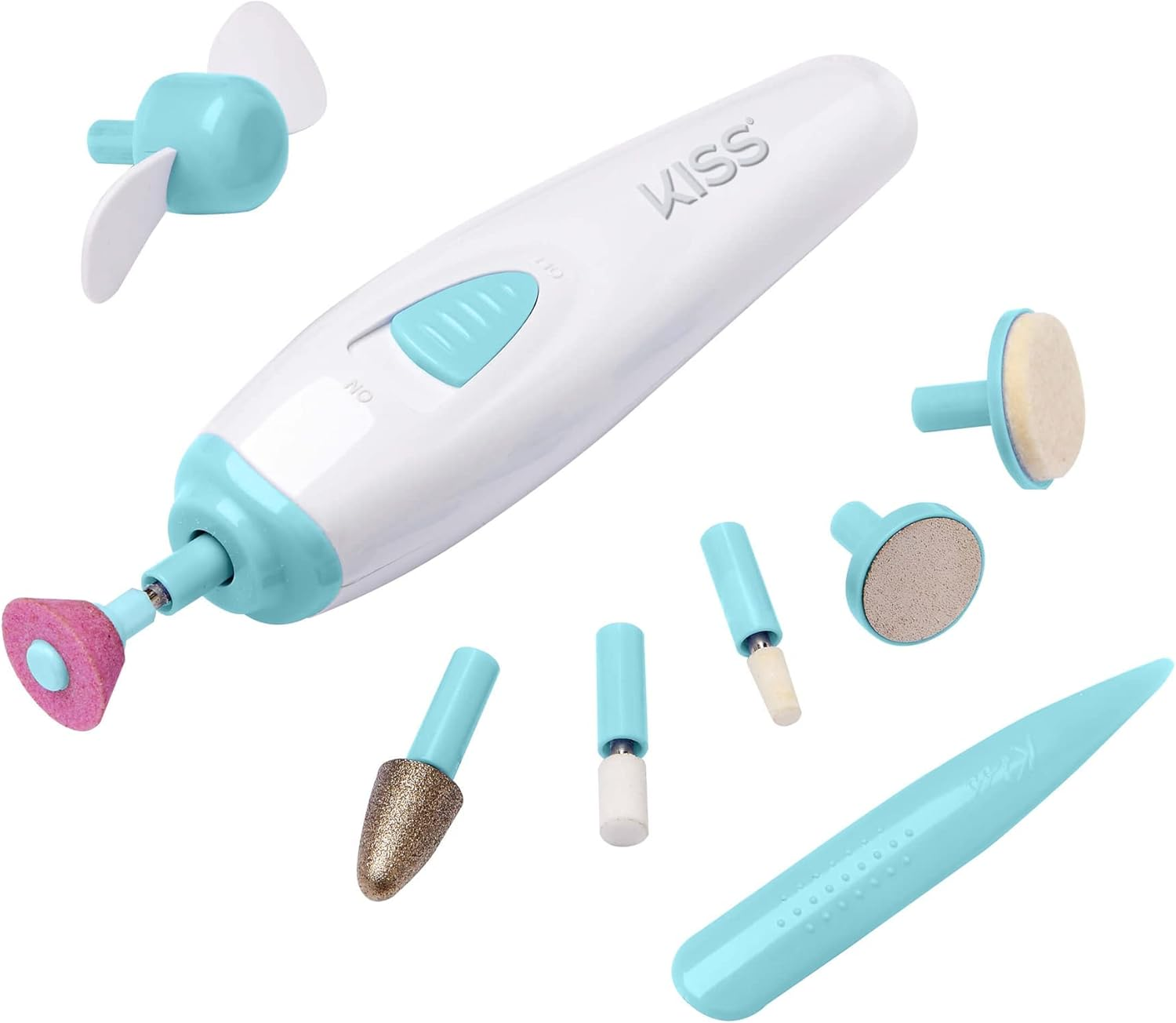 KISS Power File to Go Battery Powered Mani/Pedi Tool Professional Nail Care with 8 Attachments & Storage Case, Shape, Clean, and Polish Nails image number 3