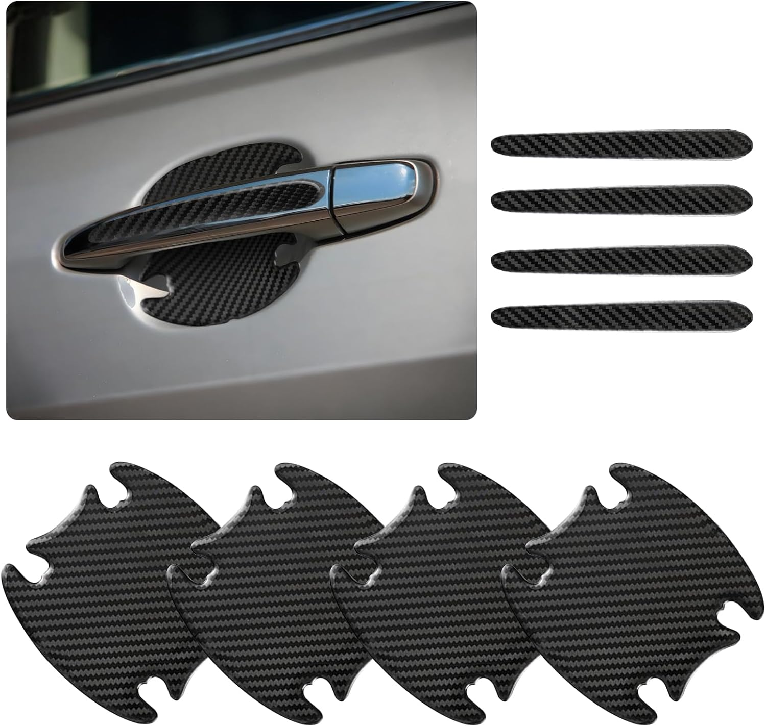 4PCS Car Door Handle Protectors 4PCS Car Door Handle Cup Protector Kit,Pvc Car Door Handle Scratch Protector for Scratches as Car Decorations,Universal Car Door Handle Scratch Protector (Transparent)