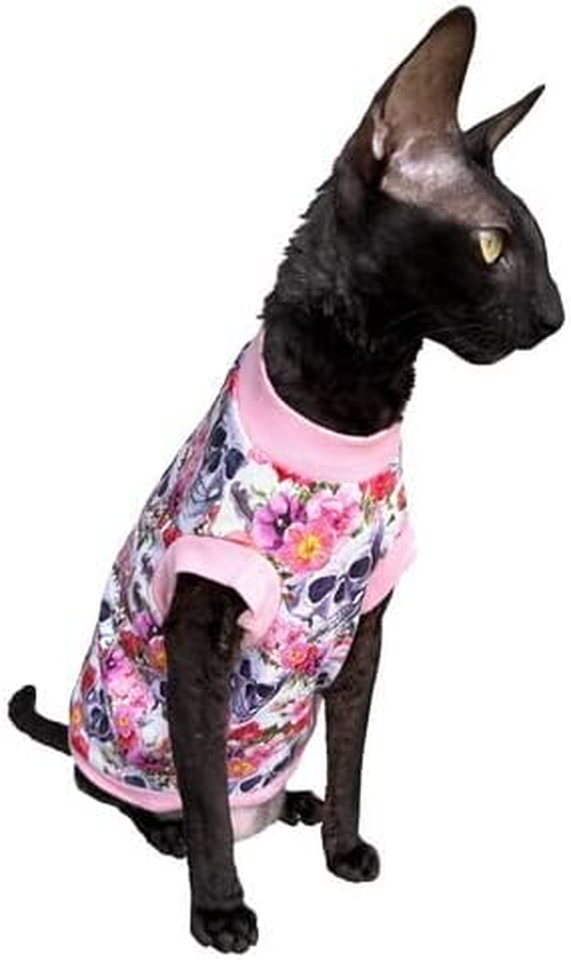 Kotomoda Cat'S T-Shirt Summer Scull for Sphynx and Naked Cats (X-Small) image number 3