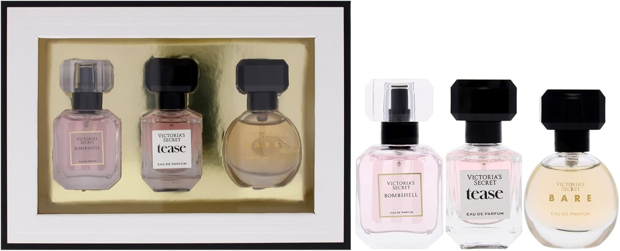 Victoria&rsquo;S Secret Women 3 Pc Mini Set &ndash; 0.25Oz Bombshell, Tease, Bare EDP