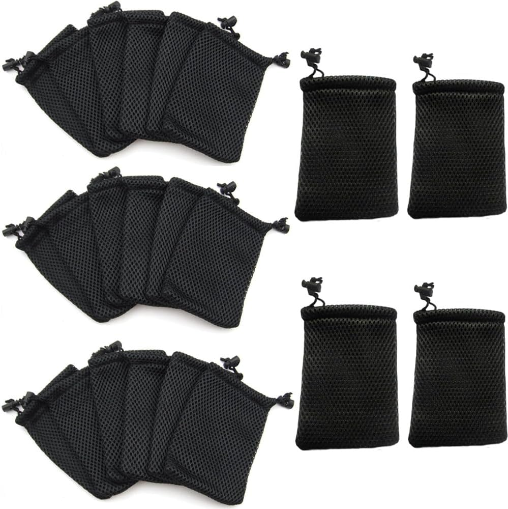 Lyhaogao 22 Pack Mesh Drawstring Bags Small Storage Pouch Organizer for Charger,Cosmetics, Snacks, Jewelry, Travel Accessories,Breathable & Durable String Bags (9X13 Cm/3.54X5.11 In)