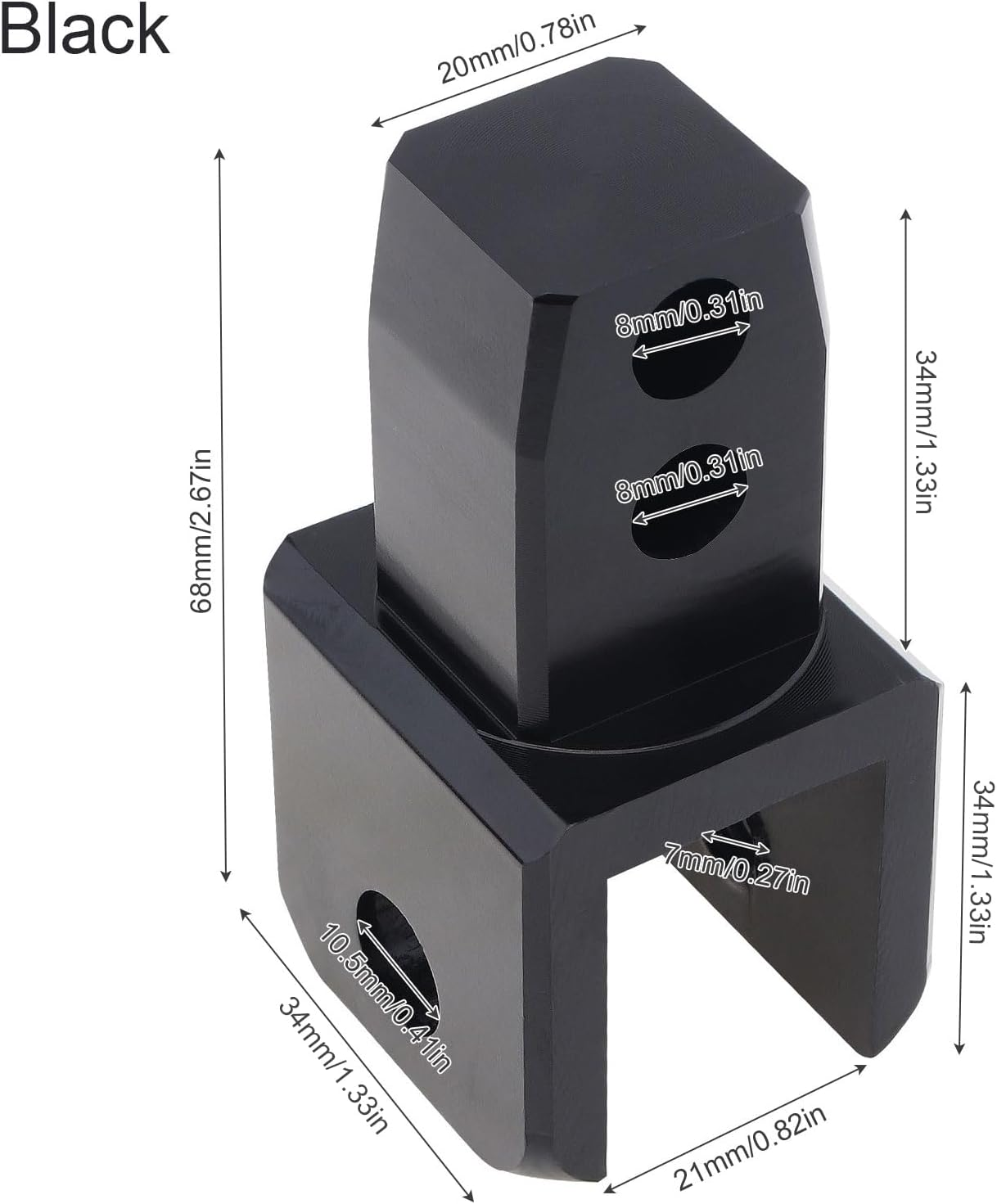 Windance 2Pcs M8 8MM Motorcycle Rear Shock Extender, Aluminum Alloy High Damping Device Height Extension Absorber Riser Adapter with Screws Enhance Your Ride Comfort (Black) - Blue image number 5