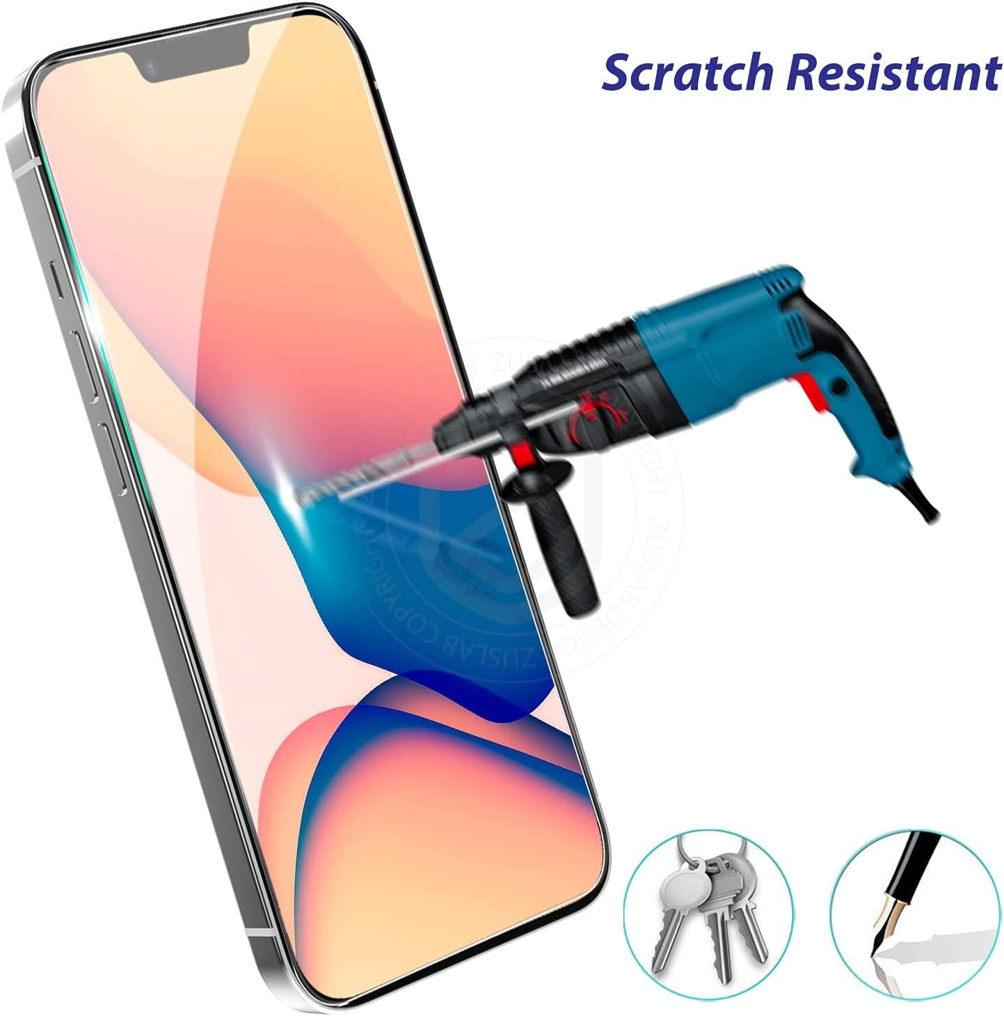 [2 Pack] ZUSLAB Screen Protector for Apple Iphone 16E / 14/13 Pro / 13 Tempered Glass Film Case Friendly 9H Hardness - Clear image number 4