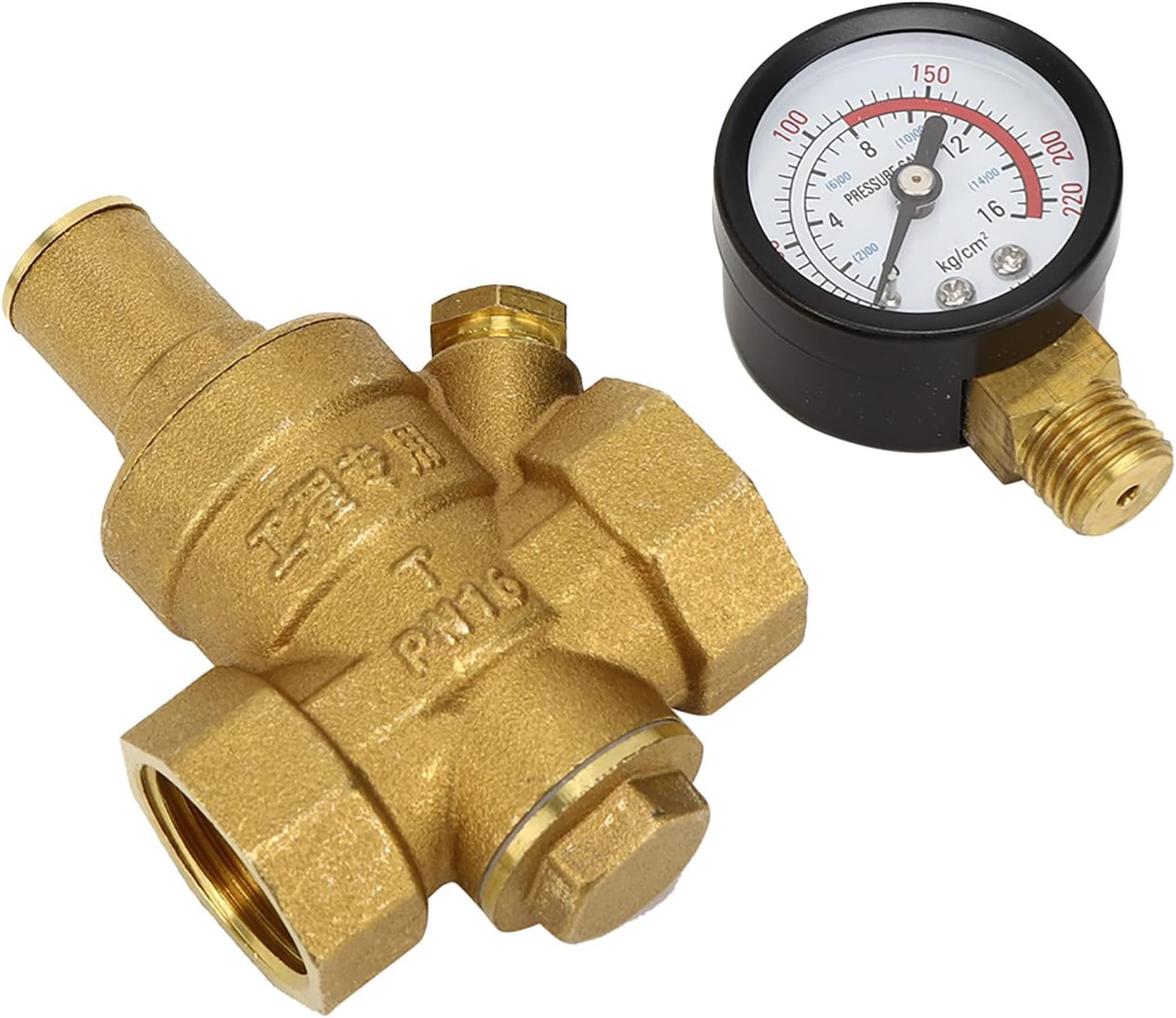 DN20 Brass Water Pressure Reducer with Measurement Device to Install Domestic Water Equipment image number 2