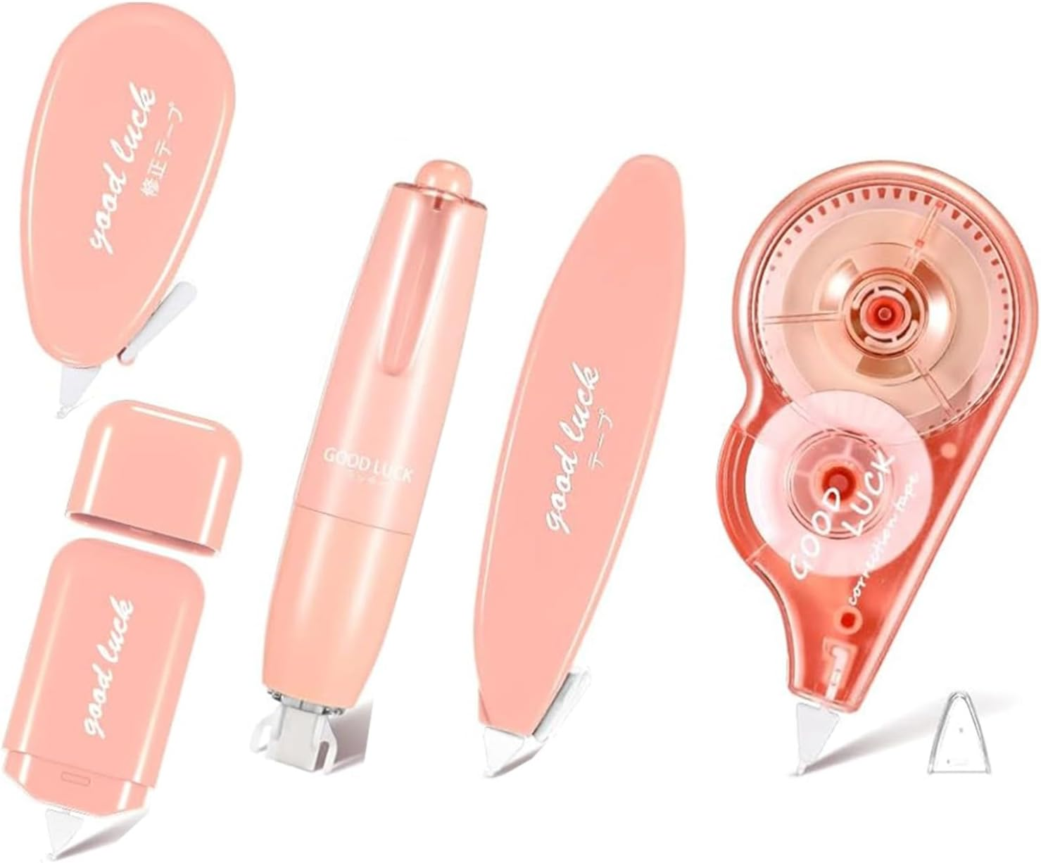 Lyfengdeam 5 Pcs Aesthetic Correction Tape Set Cute Tapes Quick Dry Easy to Use Applicator for Instant Corrections Students School Office Home Supplies White Out Correct - Macaron Color (Pink)