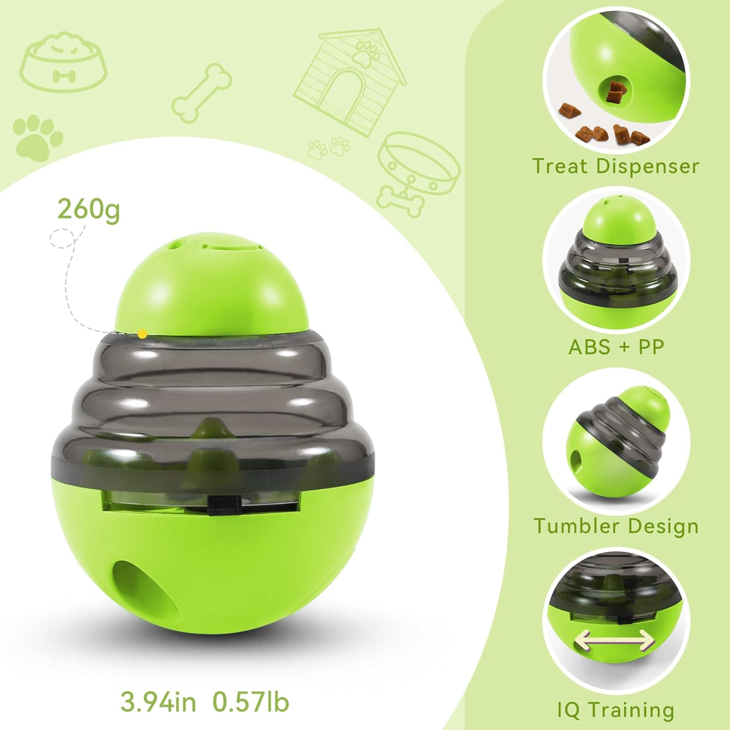 Dog Treat Toys Enrichment Puzzle Food Dispenser Ball Toy IQ Training for Small Medium Dog image number 3