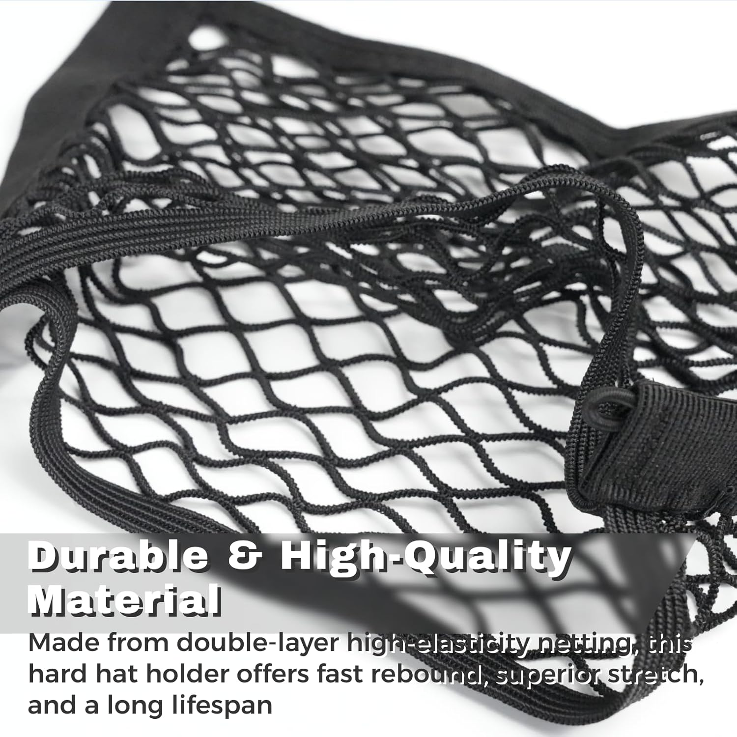 Universal Ski Helmet Holder for Backpack, Double-Layer Elastic Mesh Net, Fits Snow & Off-Road Helmets, E-Bike & Hiking Storage Accessory image number 1