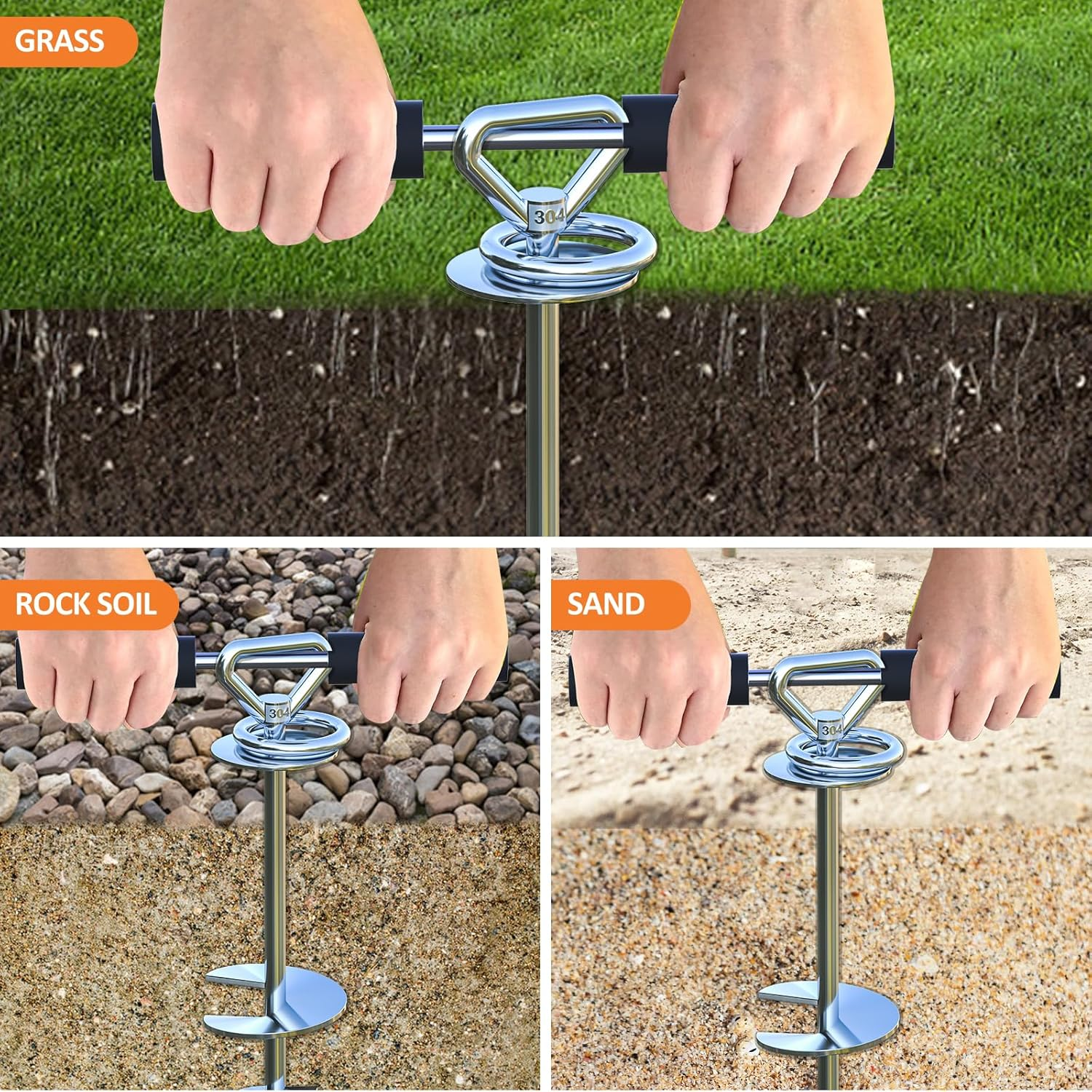 360&deg; Swivel Dog Tie Out Stake - Runner for Yard, Anchors for Large Dogs up to 150 Lbs, Heavy Duty Lead for Sand/Camping - Use Any Cable or Leash