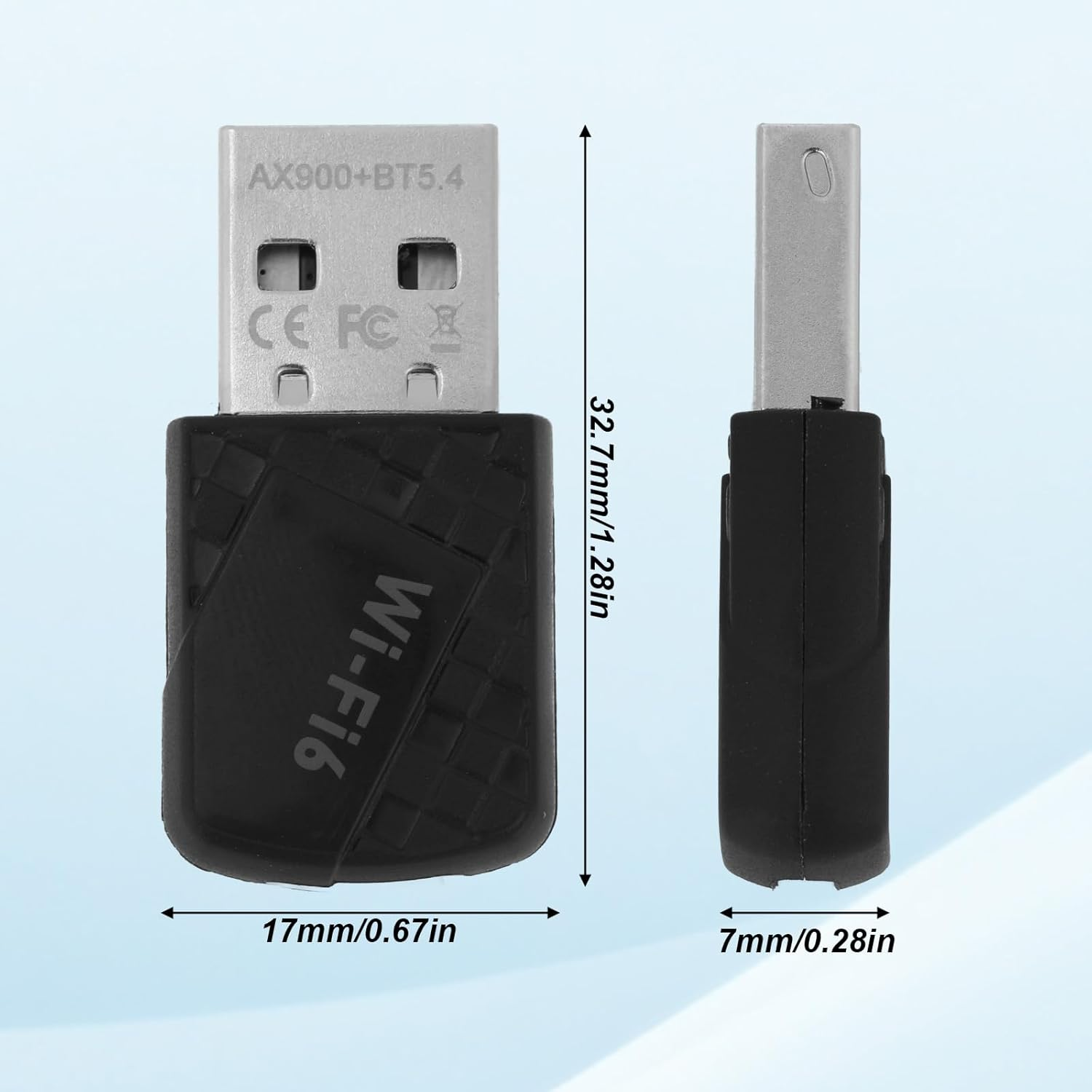 USB Wifi 6 Adapter for Laptop Desktop, 2-In-1 AV900 Dual Band 2.4/5GHZ with Bluetooth 5.3 Dual Band Wireless Network Plug and Play for Pc/Laptop/Desktop Support Win11/10/7 image number 3