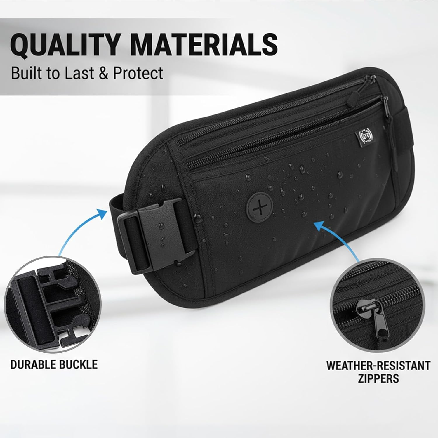 VEGCOO Money Belts for Travel Hidden, Ultra-Slim Travel Wallet RFID Blocking Passport Holder, anti Theft Wallet Bumbag for Men and Women image number 6