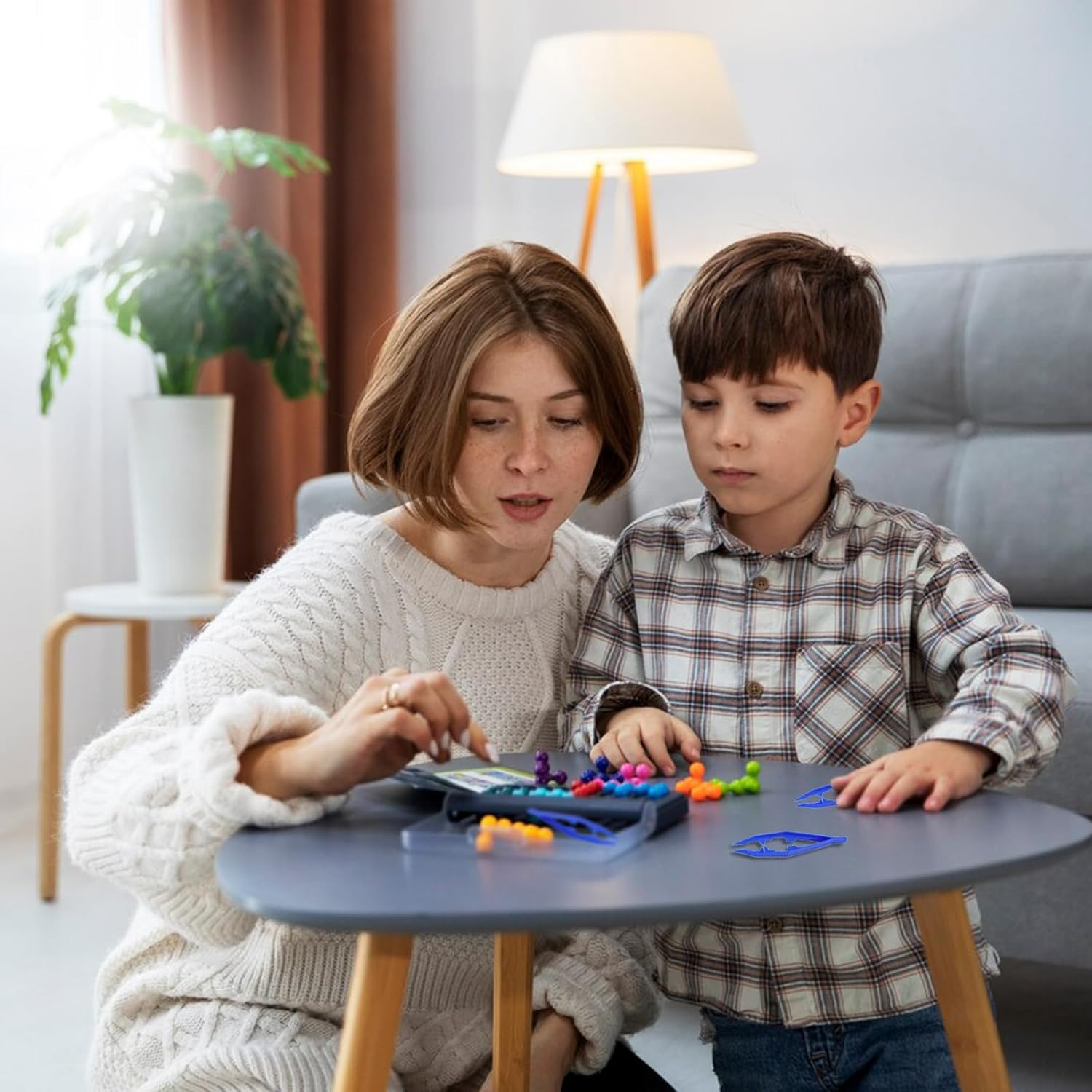 Haikole Plastic Tweezers, 5Pcs Plastic Tweezer for Kids,Craft Tweezer for DIY Craft Jewelry Making Family School Beading Project,Assorted Colors Tweezers for Crafts (5) image number 3