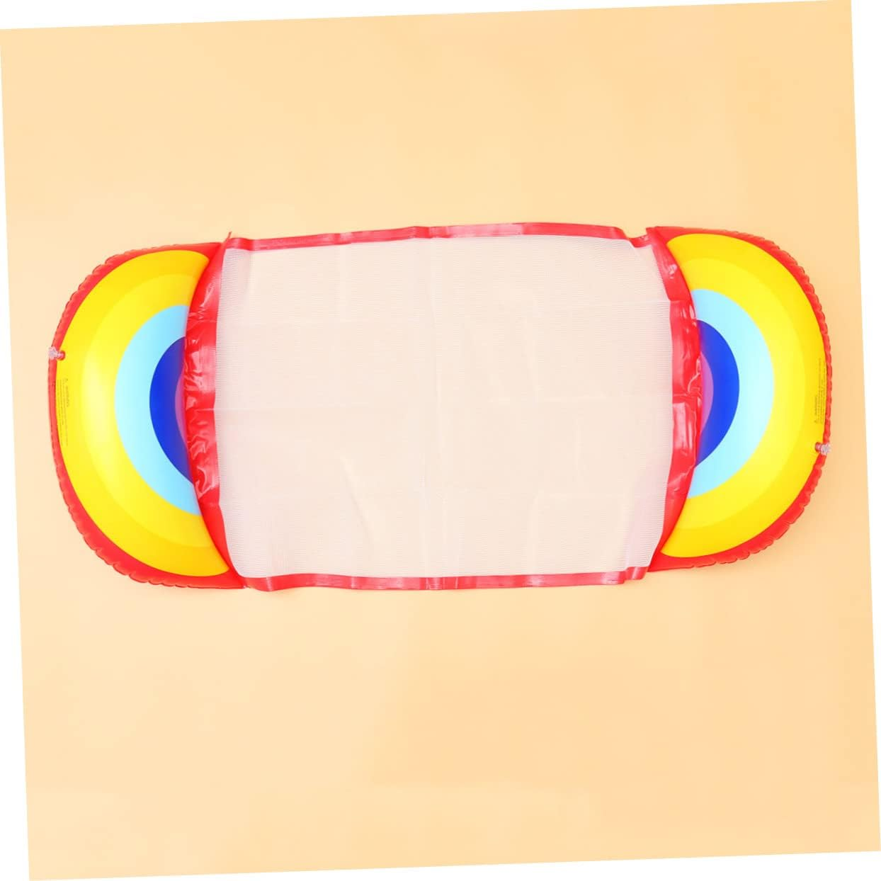 Summer Floating Mat Inflatable Pool Bed Swimming Float Ring Easy to Store Cartoon Rainbow Design