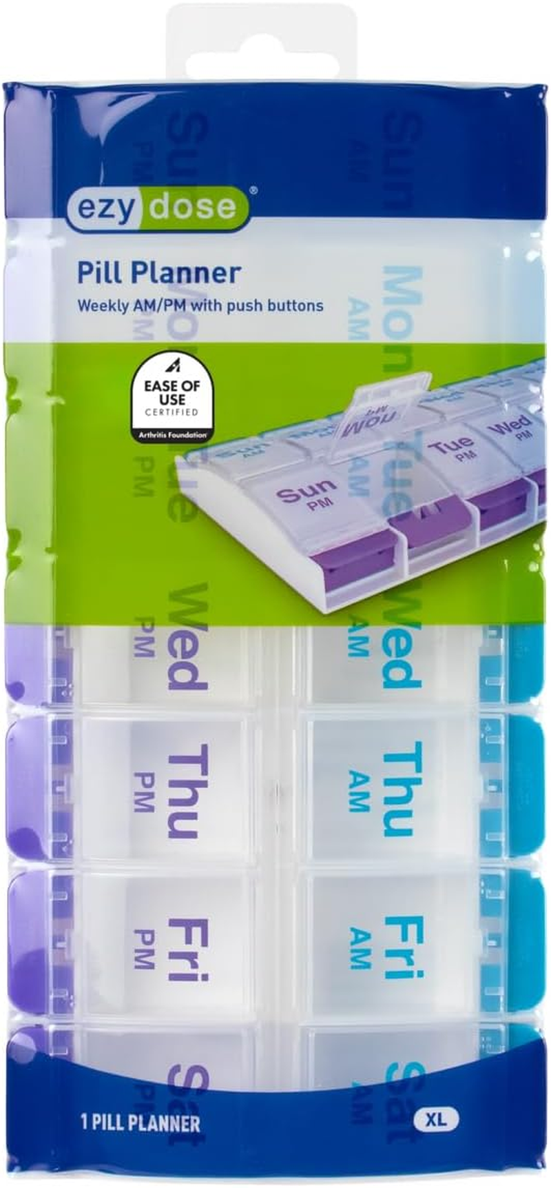 Ezy Dose AM/PM Push Button Pill Planner (XL) image number 1