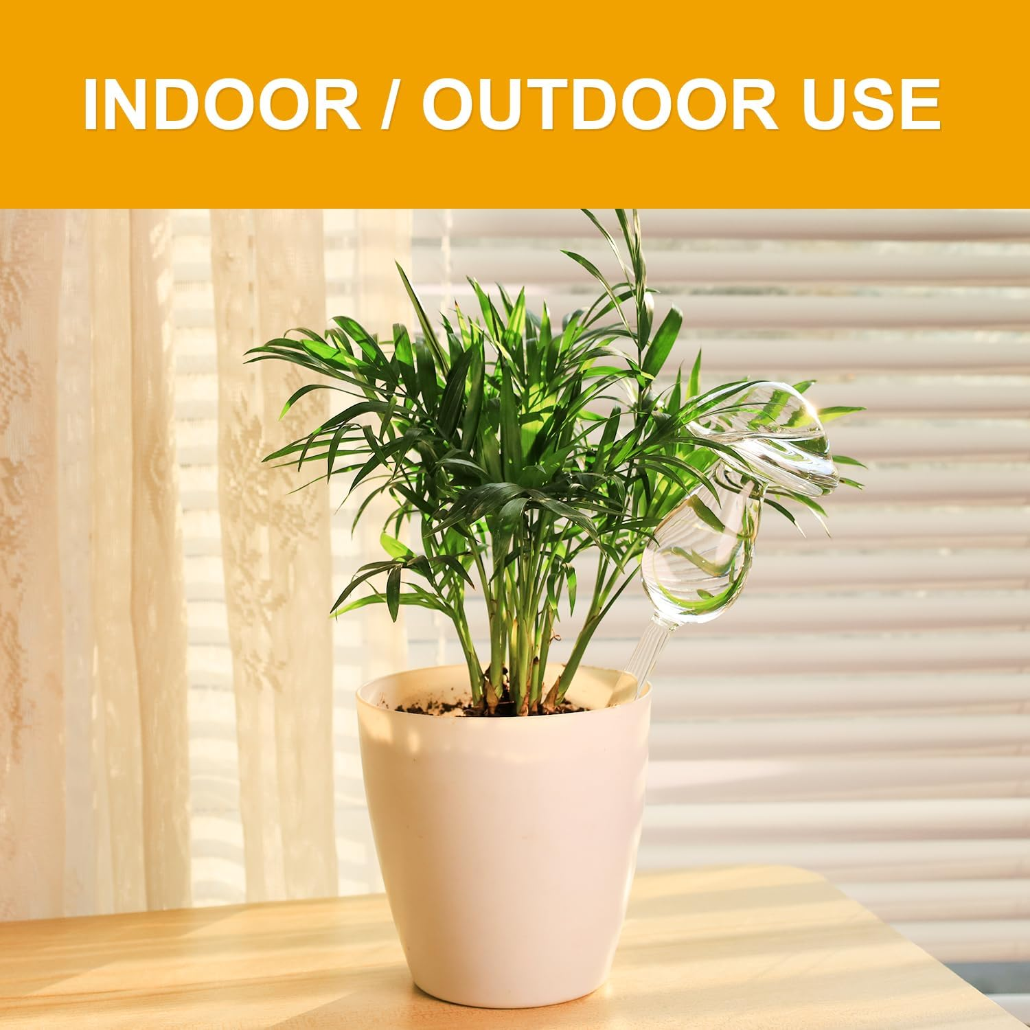 Kikihome Self Watering Globes for Plants, Clear Glass Shape Design Plant Waterer Bulbs, Automatic Irrigation Device for Indoor & Outdoor Plants, 2 Mushroom