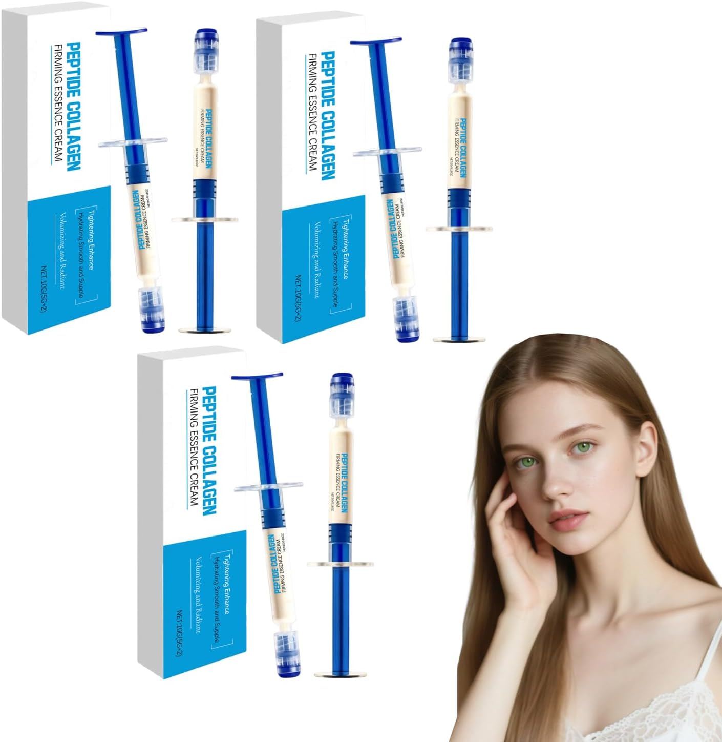 Polypeptide Collagen Firming Cream - Peptide Collagen Elastic Essence Cream - Anti-Wrinkle Firming Lotion for Tightening and Lifting, Improves Skin Elasticity and Reduce Fine Lines (8 Boxes)