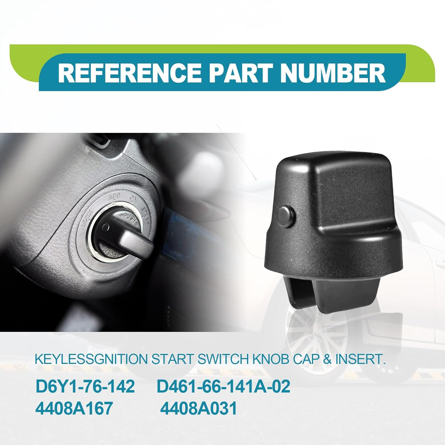 Keyless Ignition Start Switch Knob Cap Compatible with 2007-2015 Mazda CX-9 2006-2007 Mazda 6 2007-2011 CX7 | Replaces D461-66-141A-02 D6Y1-76-142 D46166141A02 image number 2