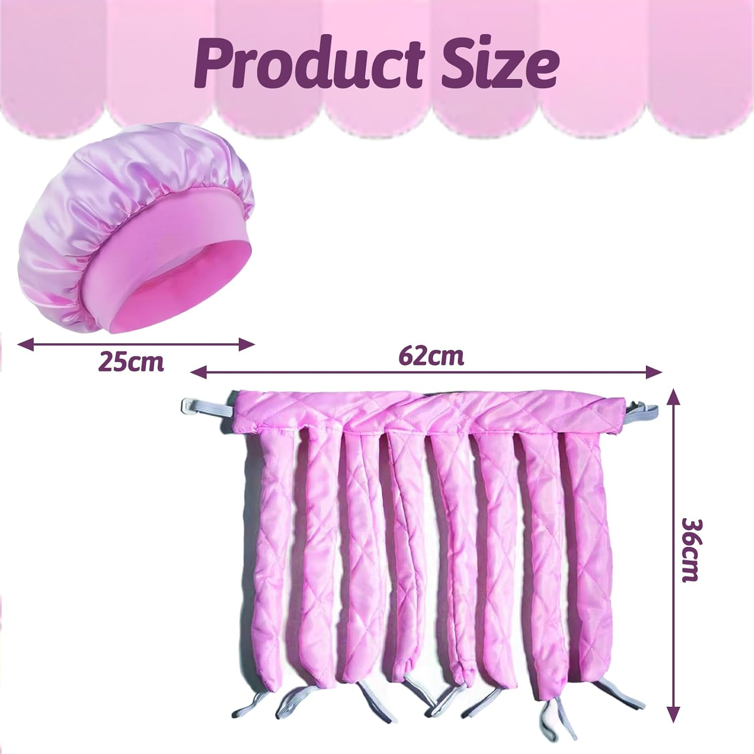 EUYKQNOI Heatless Curlers Headband, Hair Styling Devices, Hair Rollers, Octopus Hair Curler, Overnight Curls without Heat for Long Medium Hair, Silk Ribbon Curlers Soft image number 3