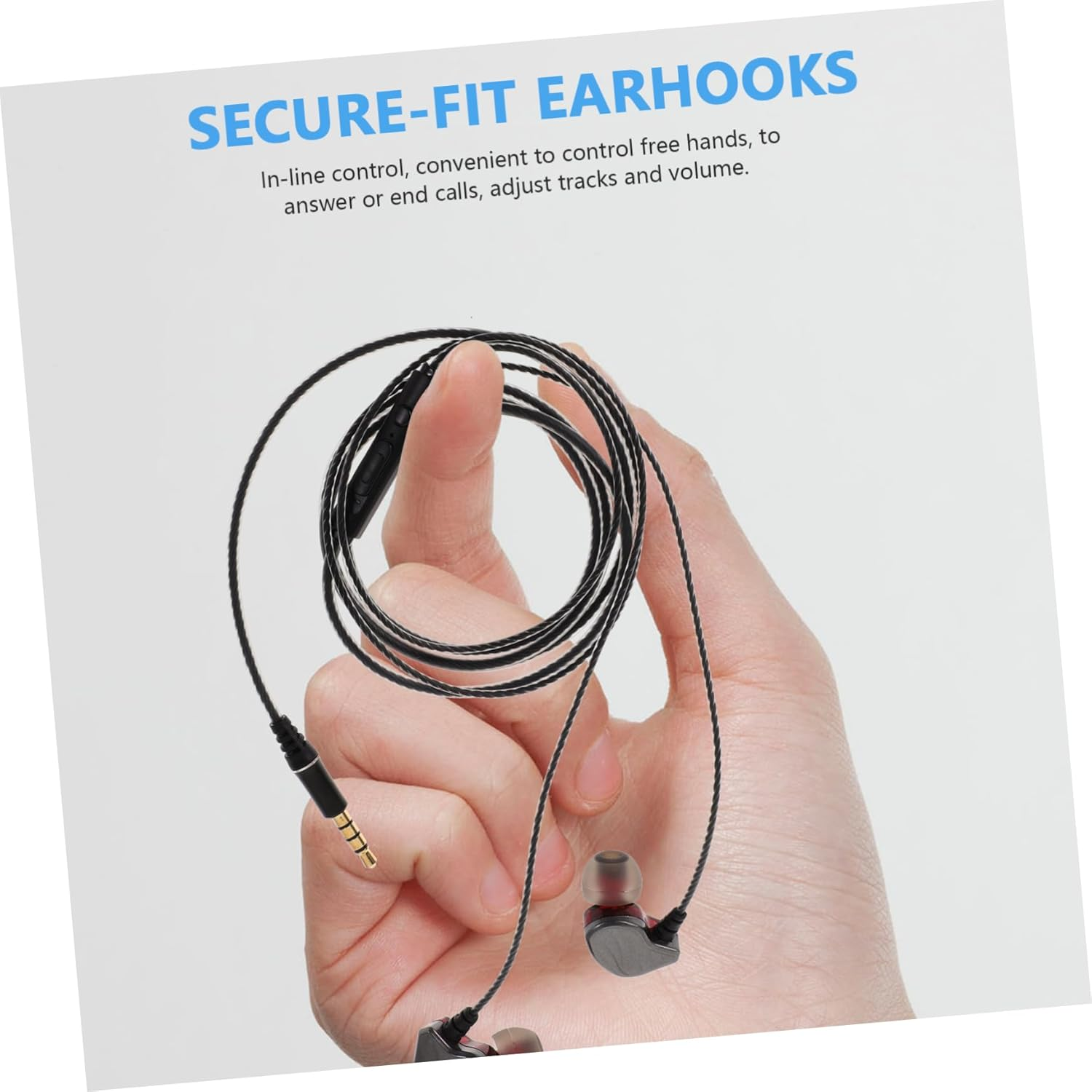 Hoement -Ear Headphone Bass Earbud with Mic Wired Type-C Earphone for Phone Tablet Gaming Stereo Subwoofer Earbuds Grey Sports Use image number 5