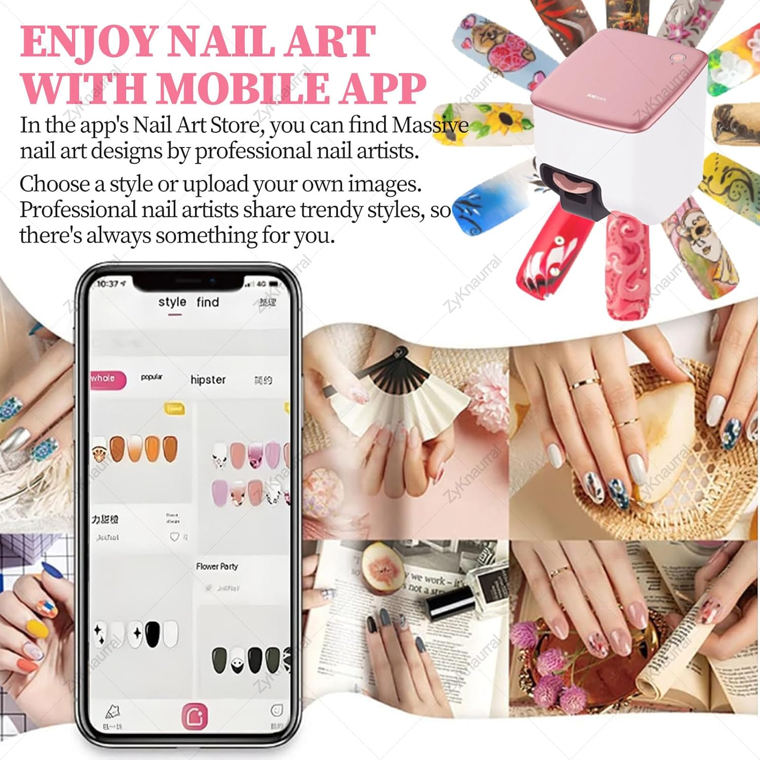 Smart 3D Nail Printing Machine, Digital Mobile Art Printer, Support Wifi/App/Diy Nail Painting Machine, 10S Done, Portable Nail Printer Machine for Beauty & Personal Care image number 6