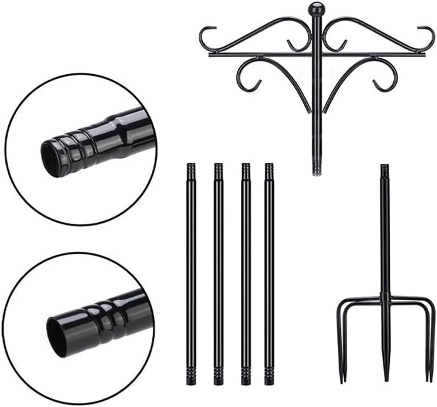 2PCS Shepherd Hooks Outdoor, 92 Inch with 5 Prong Base, Heavy-Duty Bird Feeder Pole Stand for Hanging Plant, Flower Pots, Lanterns, Wind Chime, Weddings Decor image number 2