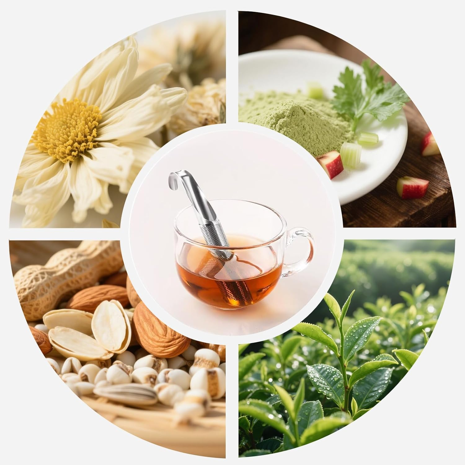 2 Pack Tea Infusers, Stainless Steel Long Handle Tea Strainer for Loose Tea,Suitable for Home,Business Trip, Travel, Picnic