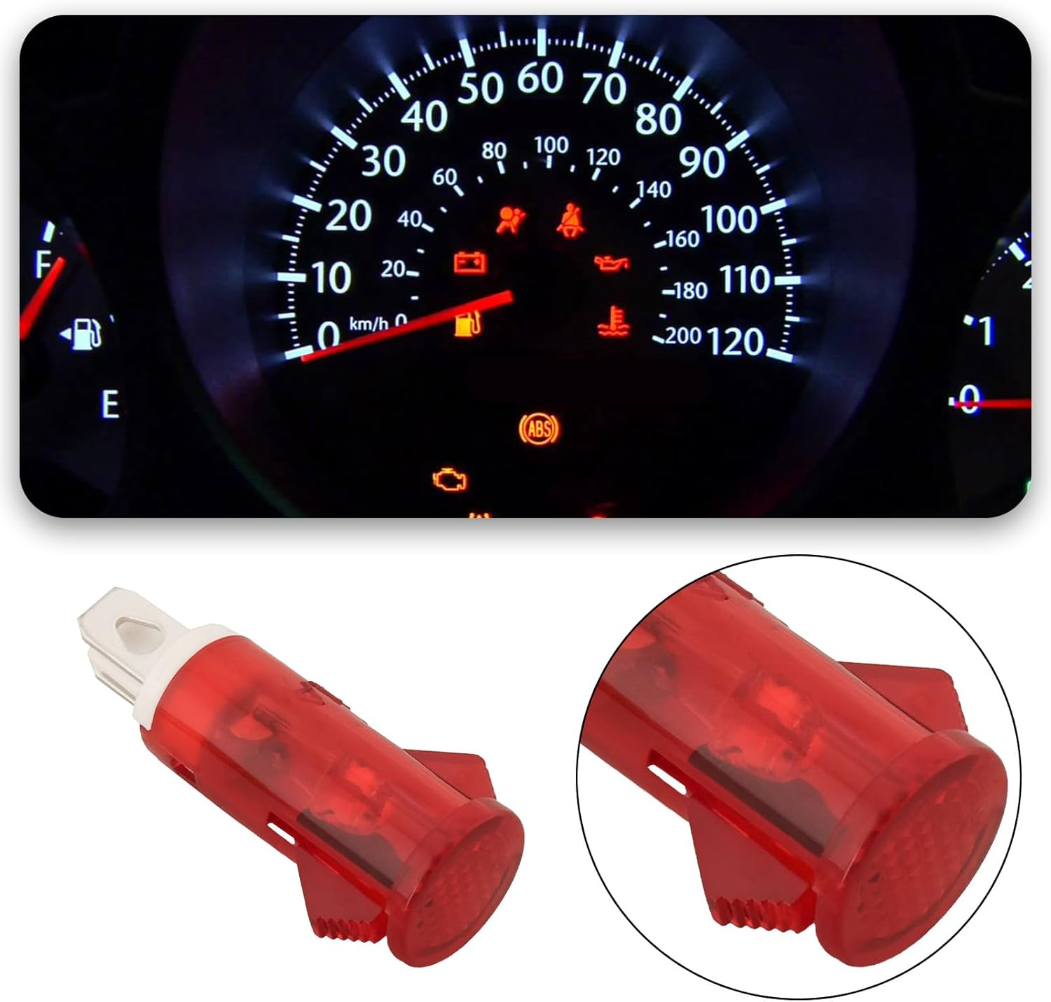 SING F LTD 12PCS Car Warning Lights Lamp 12V MDX-11A 10.6X31.1X4.6Mm Mounting Hole Diameter 10Mm LED Indicator Signal Lamp Red/Green/Orange image number 6