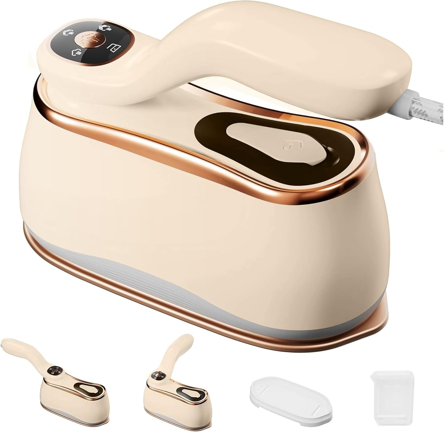 Mitdir Portable Clothes Steamer 175X80Mm Ceramic Glaze Panel Iron LCD 220Ml Water Tank 1200W & 15S Fast Heat up 4-Speed Steamer for Clothes of All Fabrics Dry&Wet Iron for Home Travel Business Trip image number 3