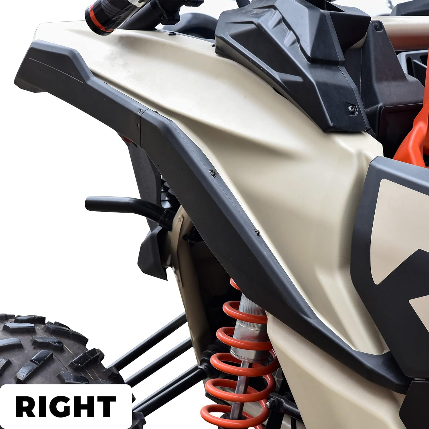 SAUTVS Left & Right Fender Deflector for Can-Am X3 MAX, Black Plastic Rear Fender Deflector Kit for Can Am Maverick X3 XDS XRS MAX Turbo R 2017-2023 Accessories (2PCS, Replace #705009511, 705009512) image number 4