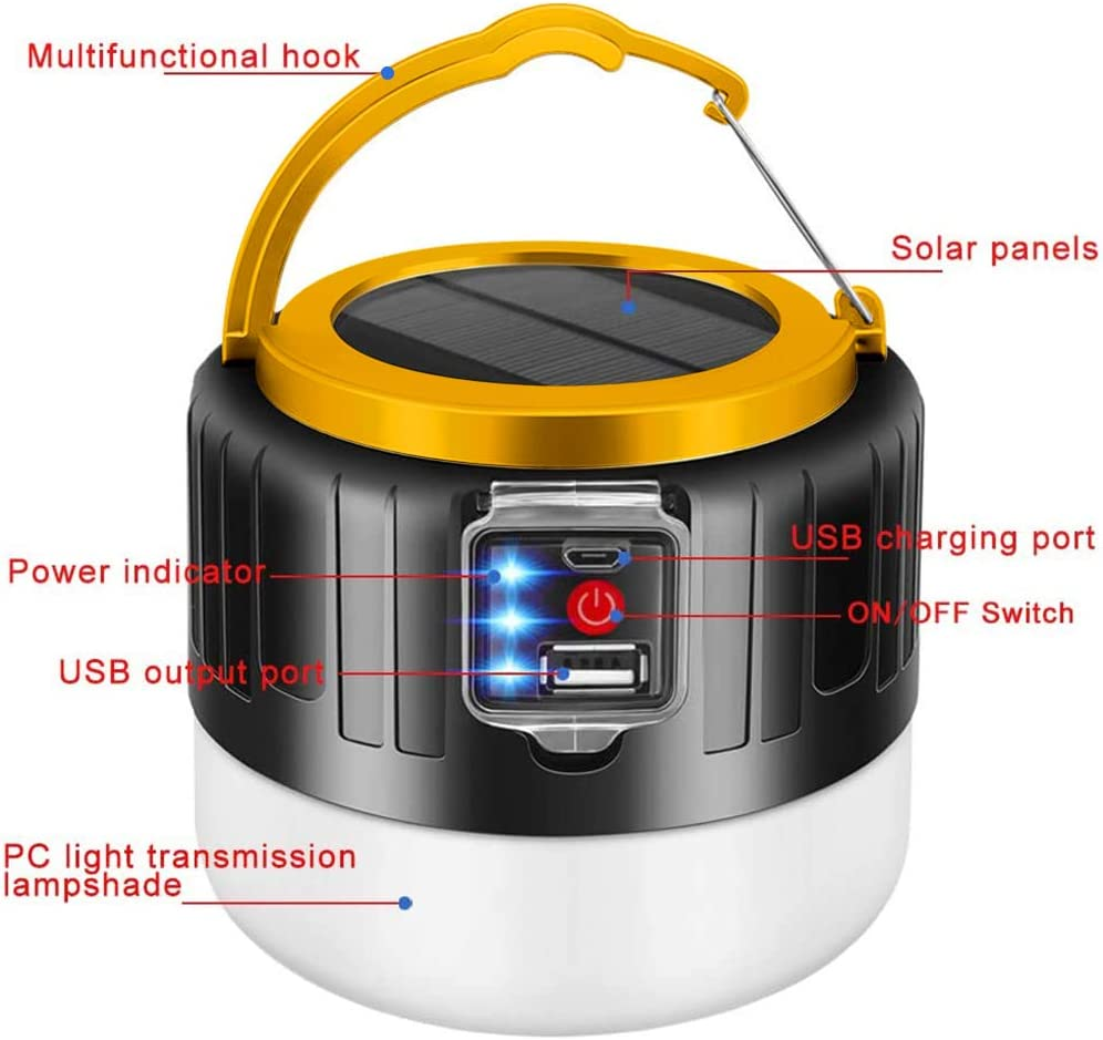 2023 Upadte Solar Lantern Flashlights Charging for Phone, USB Rechargeable Led Camping Lantern, Collapsible & Portable for Emergency, Hurricanes, Power Outage, Storm (W000-9886) image number 1