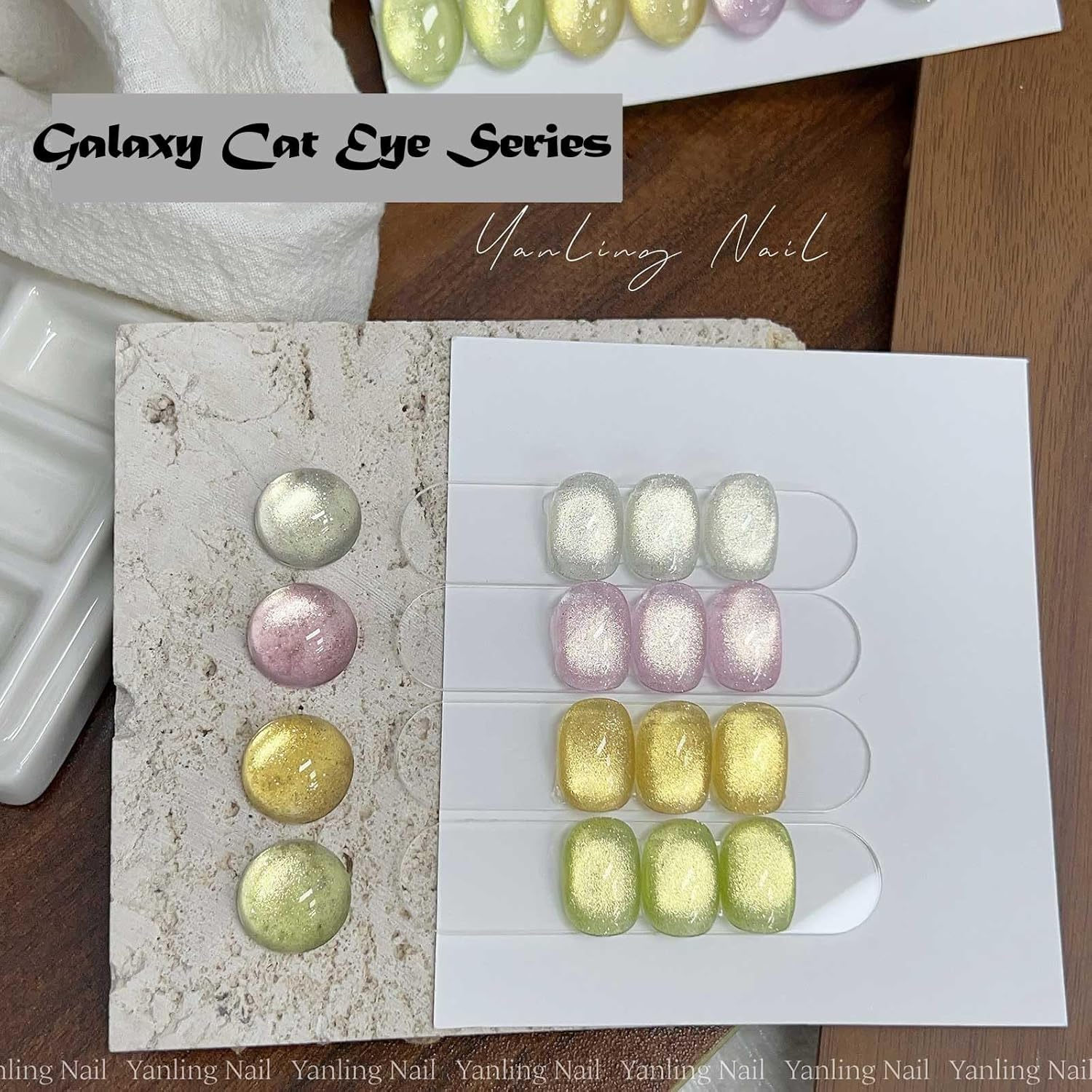 ADHERE Galaxy Cat Eye Series - 12Ml Cat Eye Gel Nail Polish 1Pc Holographic Magnetic Gel Polish, Soak Off, for Manicure Salon DIY at Home (Gold Calendula)