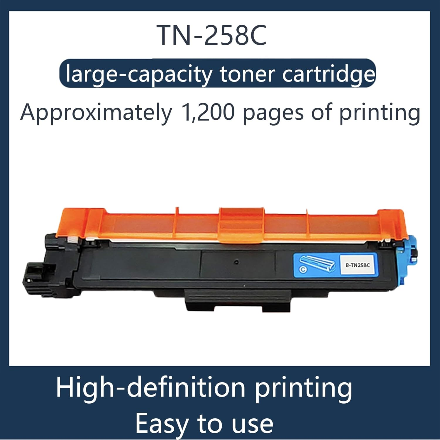 JOJOBE Planet TN-258C Compatible Toner Cartridge with Brother MFC-L8390CDW L3755CDW L3760CDW L8240CDW HL-L3280CDW L3240CDW DCP-L3520CDW L3560CDW , 1200 Pages per Cartridge Cyan image number 2