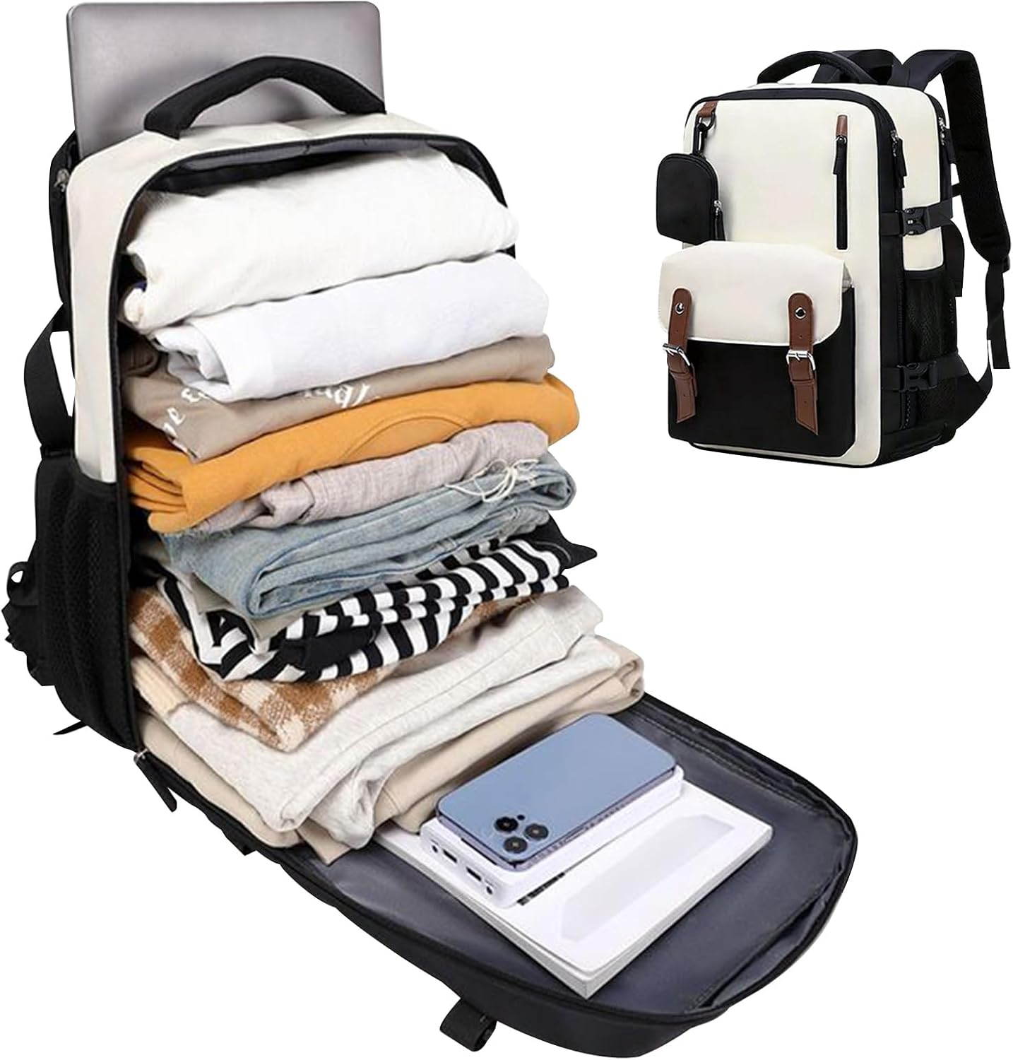 Rrlihjgu Travel Backpack for Women, Expandable Laptop Backpack Large Size | Computer for School Work Women Men Teenagers University Airplane