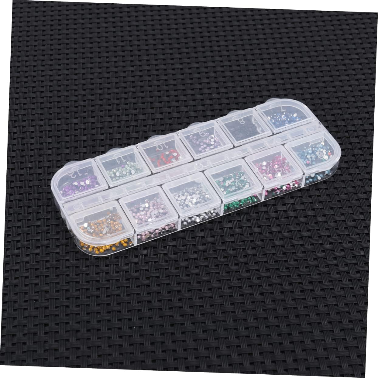 HONMEET 1.5Mm Nail Rhinestones Long Strip Box Nail Art Decorations for DIY Manicure Mixed Size Glitter Gems - Assorted Color image number 7