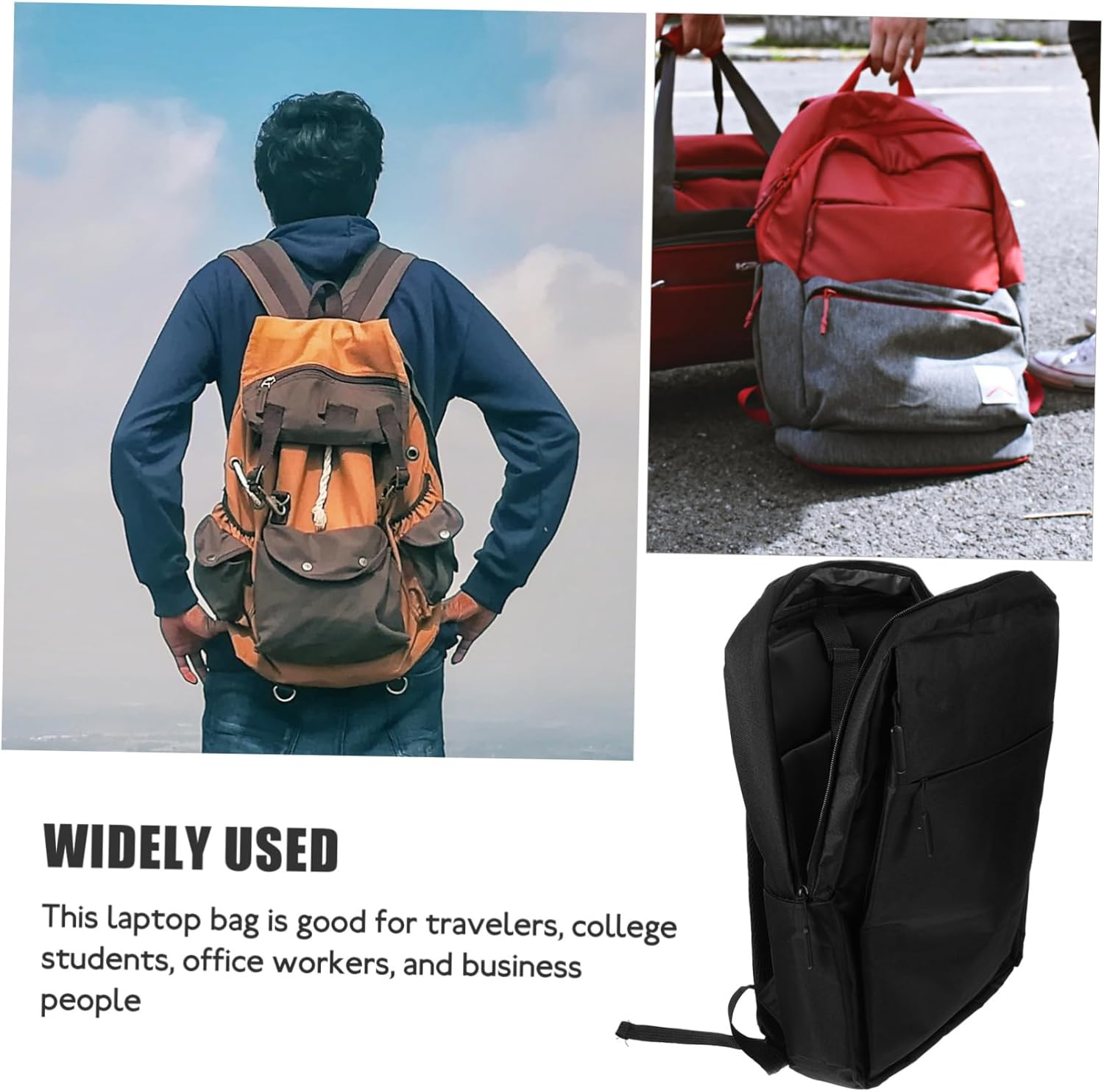 COMPUKAS Laptop Backpack Business Bag with Usb Charging Port Large Travel Computer Backpack for Men and Students Black image number 2