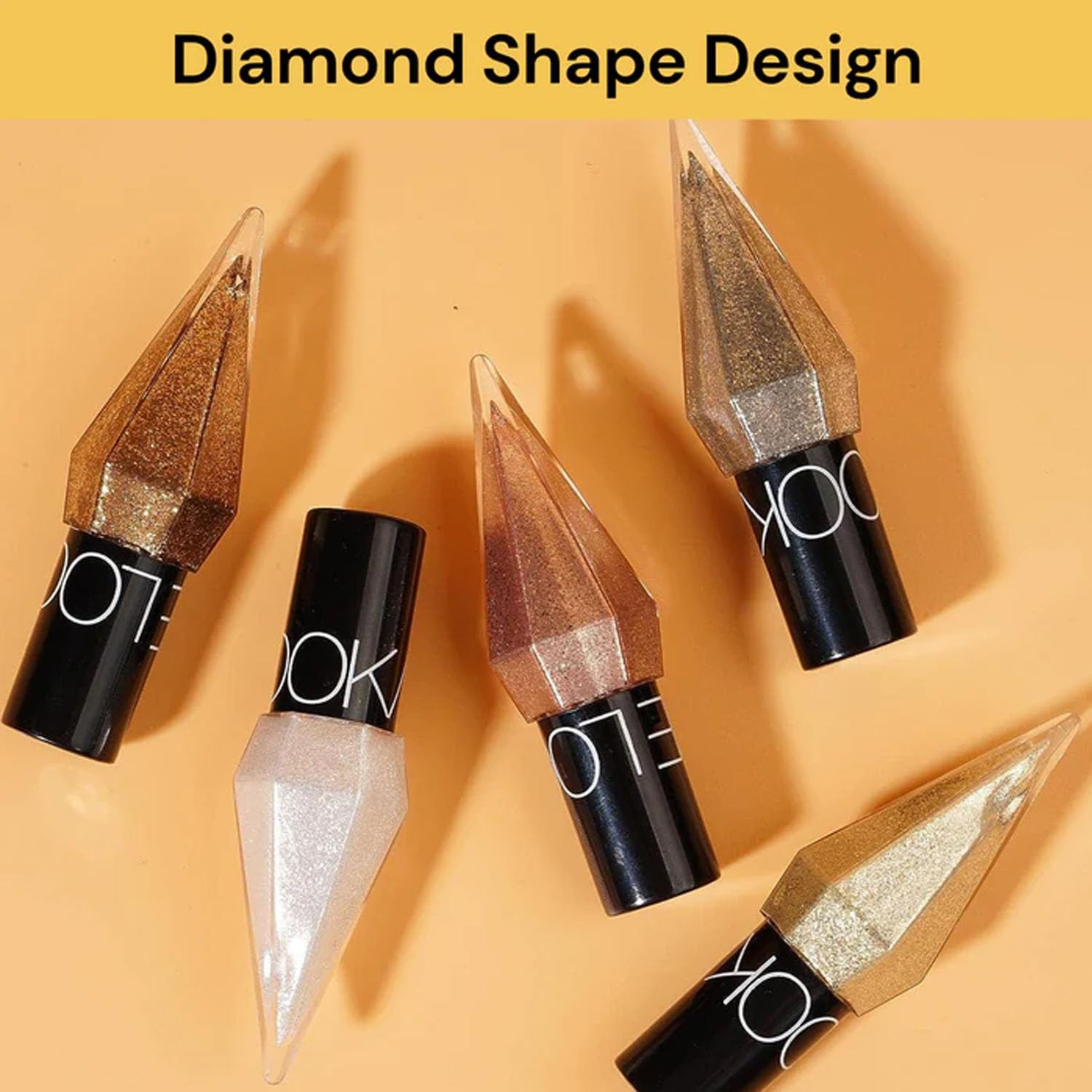 EZONEDEAL 5Pcs Glitter Liquid Eyeliner, 5 Colors Metallic Shimmer White Silver Gold Diamond Eye Liner, Glitter Eye Liner Eye Shadow Pencils, Waterproof Eyeshadow Long Lasting Glow Sparkle for Women image number 2