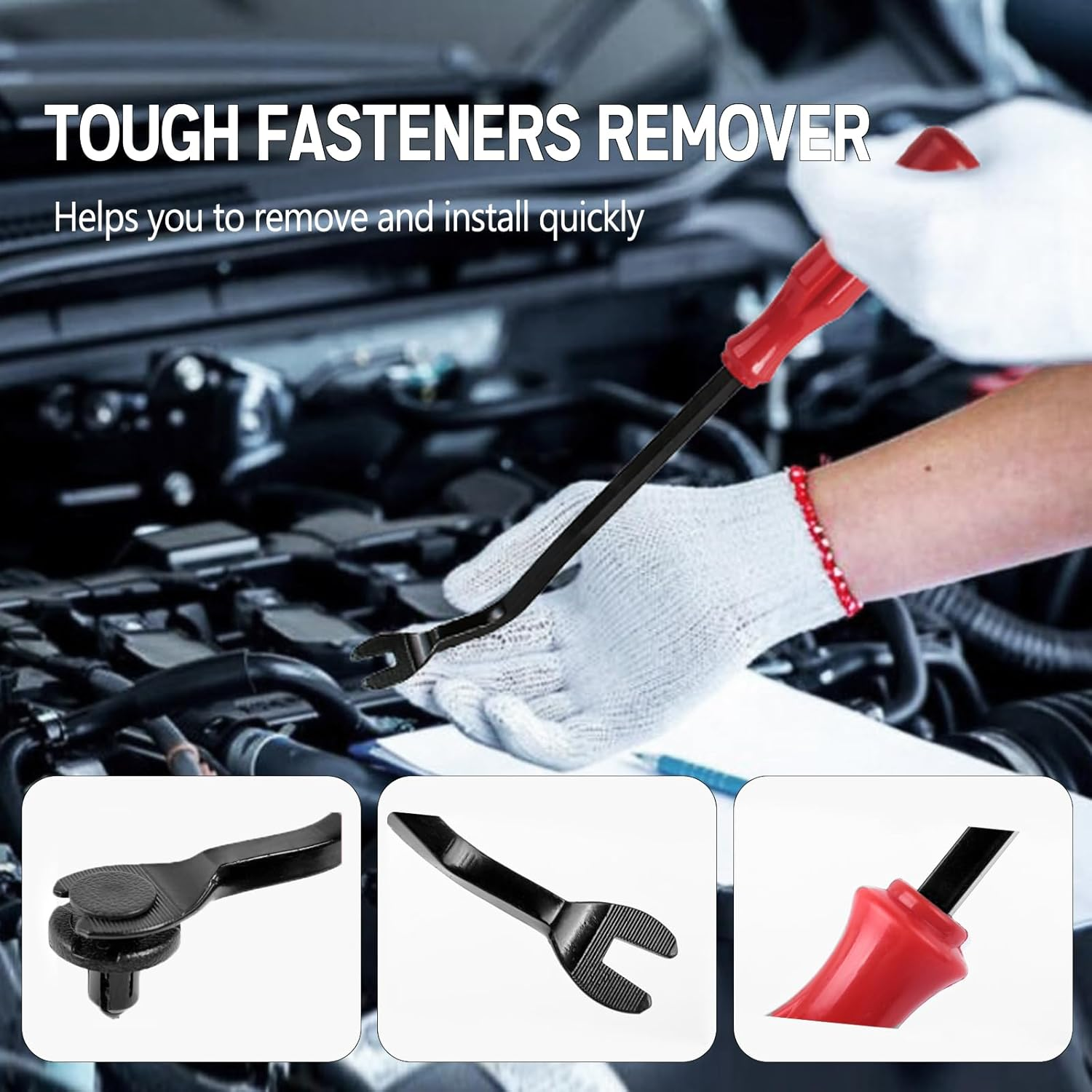 Southwit 7661855 Fastener Rivets for Polaris Sportsman RZR Ranger Snowmobile Push Pin Plastic Clips ATV Body Bumper Fender Clips Fastener Rivets- 120 Pcs & 1 Remover image number 4