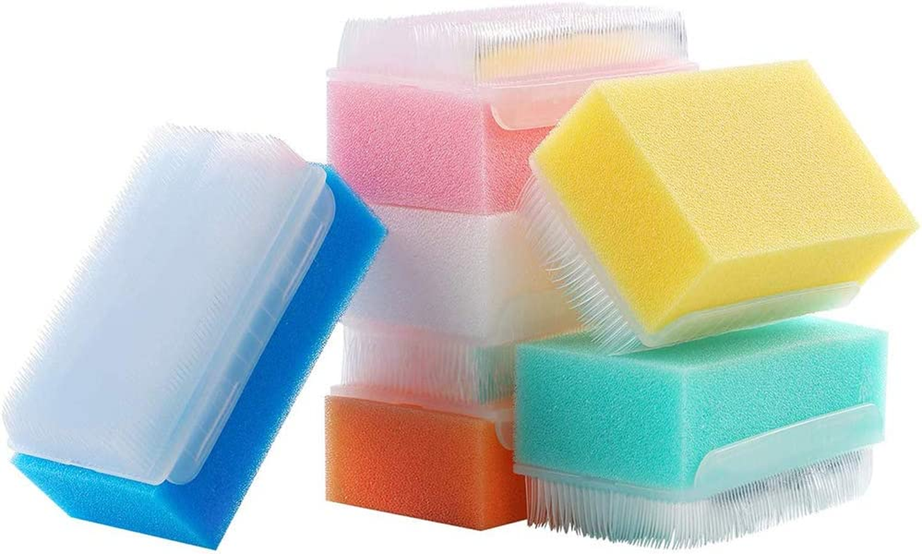 Baby Bath Sponges Soft Foam Sensory Scrubber with Cradle Cap Bristle Brush - Body, Hair, and Scalp Cleaning - Gentle on Infant, Toddler Sensitive Skin - Great Sensory Feel (12Pack) image number 6