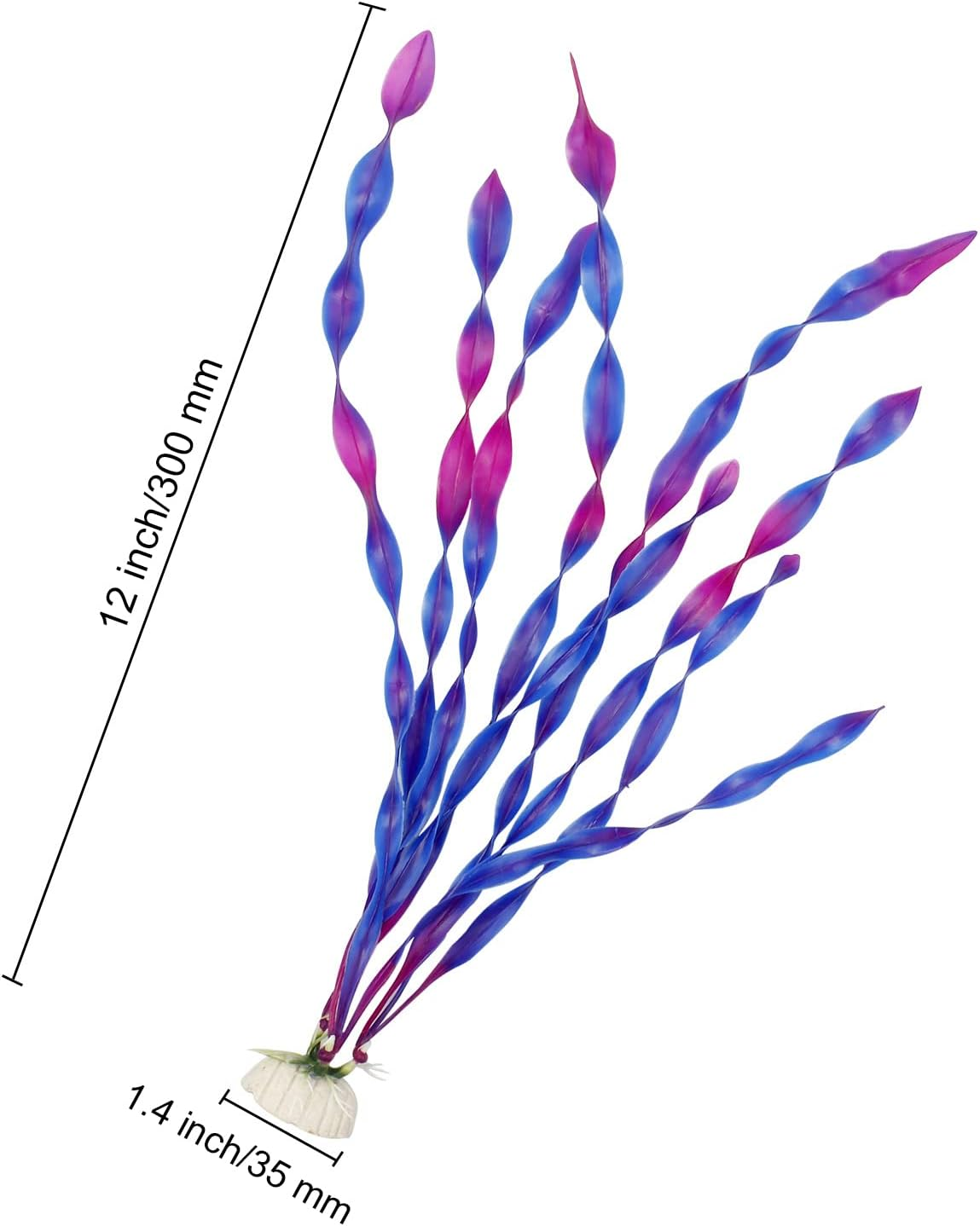 Mylifeunit Artificial Seaweed Water Plants for Aquarium, Plastic Fish Tank Plant Decorations 10 PCS (Purple) image number 7