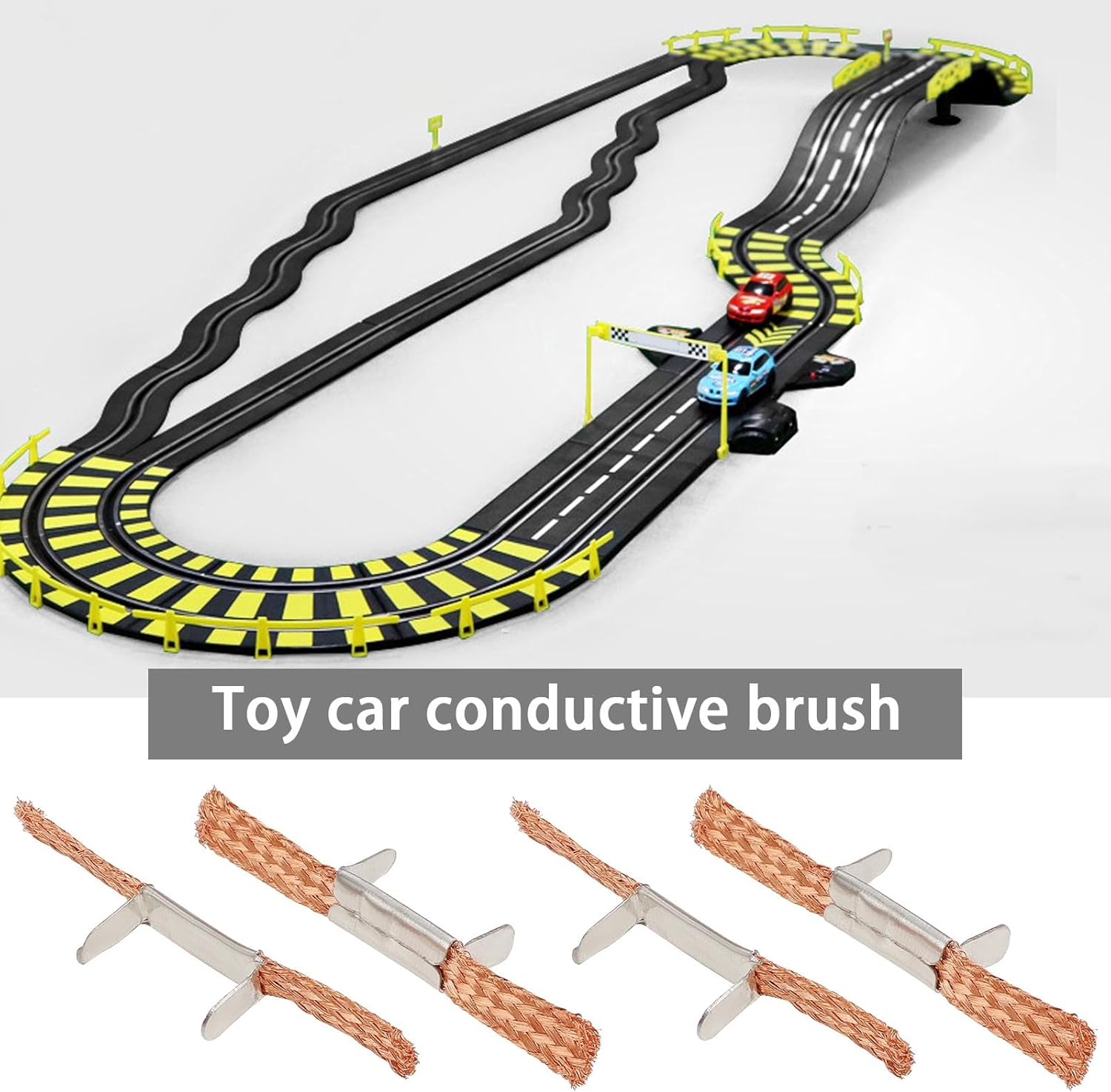 Emsea 20Pcs Remote Control Car Conductive Brush Toy Car Metal Brush Toy Car Accessories for Remote Control Track Racing Car Electric Remote Control Toy Car image number 6