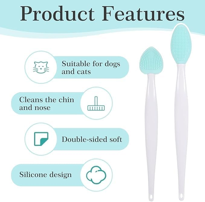 Ksngtixe 4Pcs Black Seed Soft Silicone Grooming Scraper - Double-Sided Cat Cleaning Tool for Chin Acne image number 3