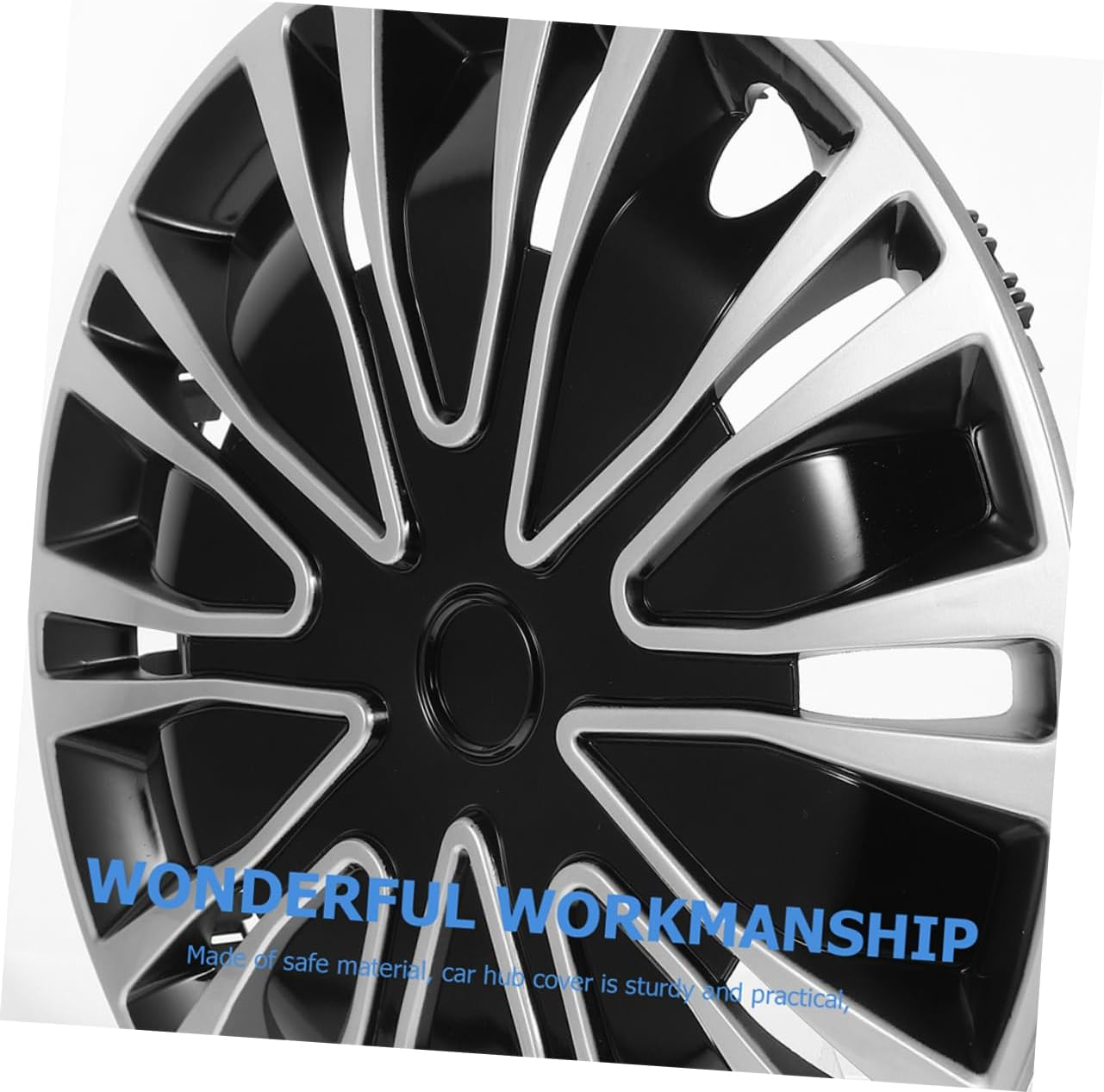 GETAJGHSD 16-Inch Automotive Wheel Hub Cover Rim Cap Silver Black Universal Decorative Hubcaps for Cars Vehicle Wheel Rim Covers image number 5