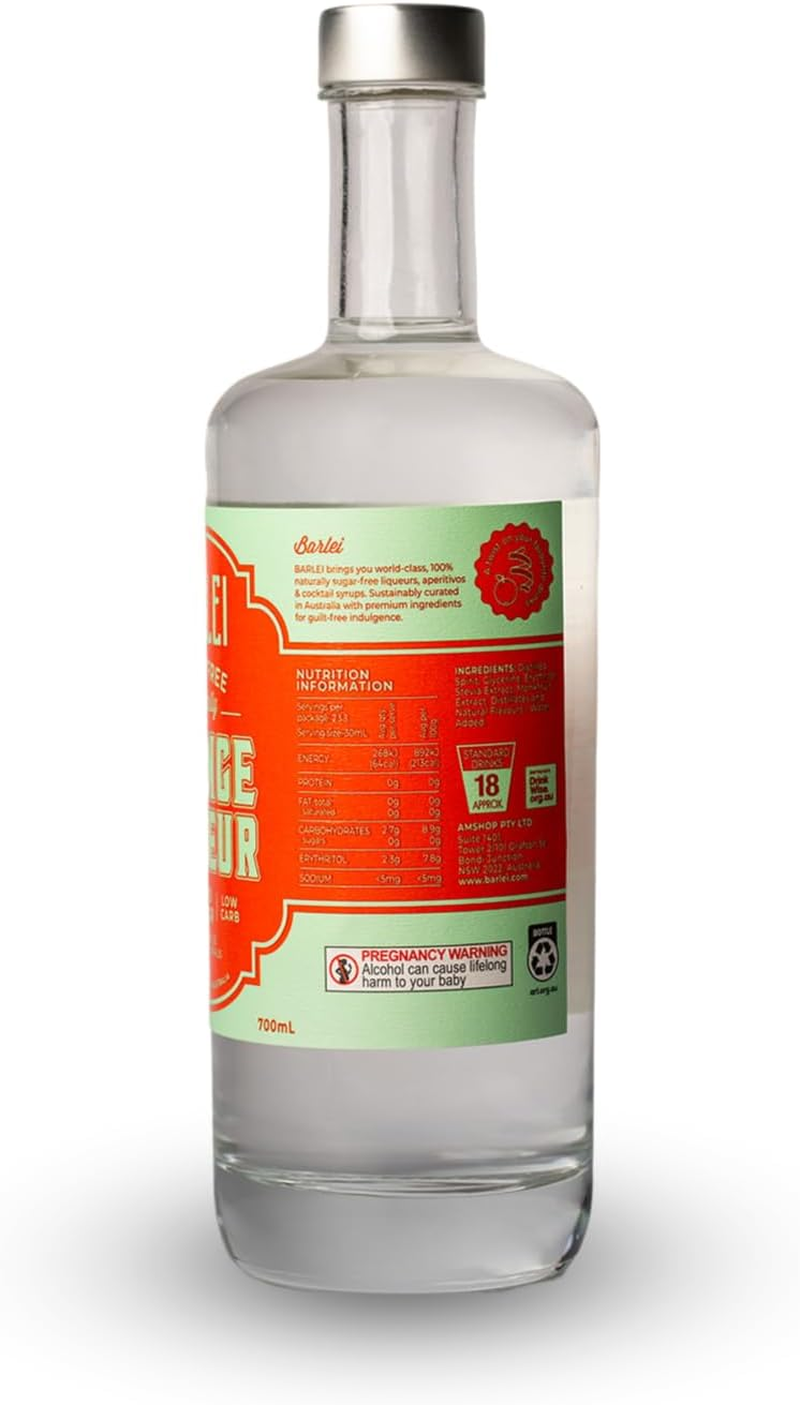 Barlei Sugar-Free Orange Liqueur, 700Ml image number 2