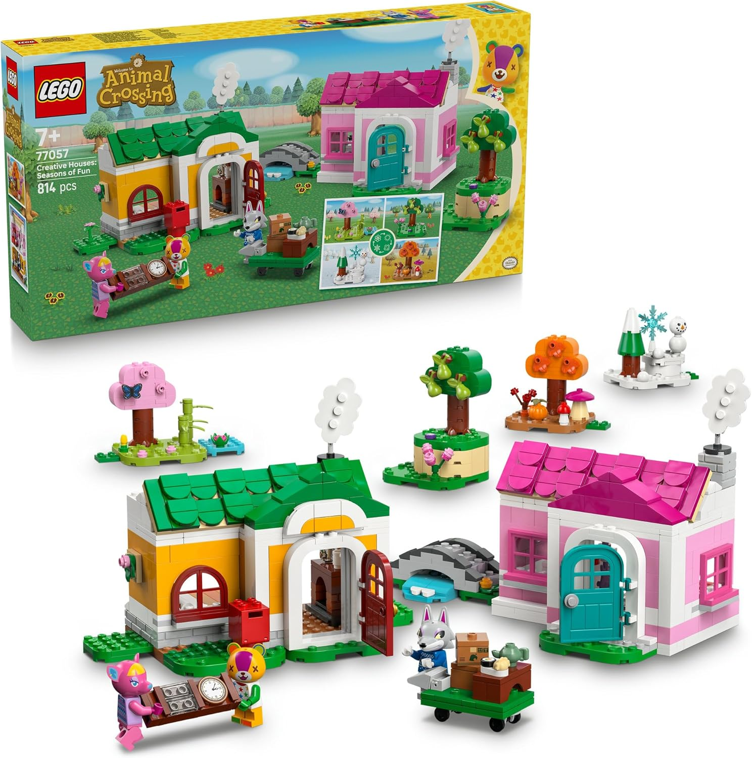 LEGO&reg; Animal Crossing&trade; Creative Houses: Seasons of Fun 77057 Building Set with Minifigures, Nintendo&reg; Character Toy for Kids, Creative Gaming Figure Toy for Girls and Boys Aged 7 Plus image number 4