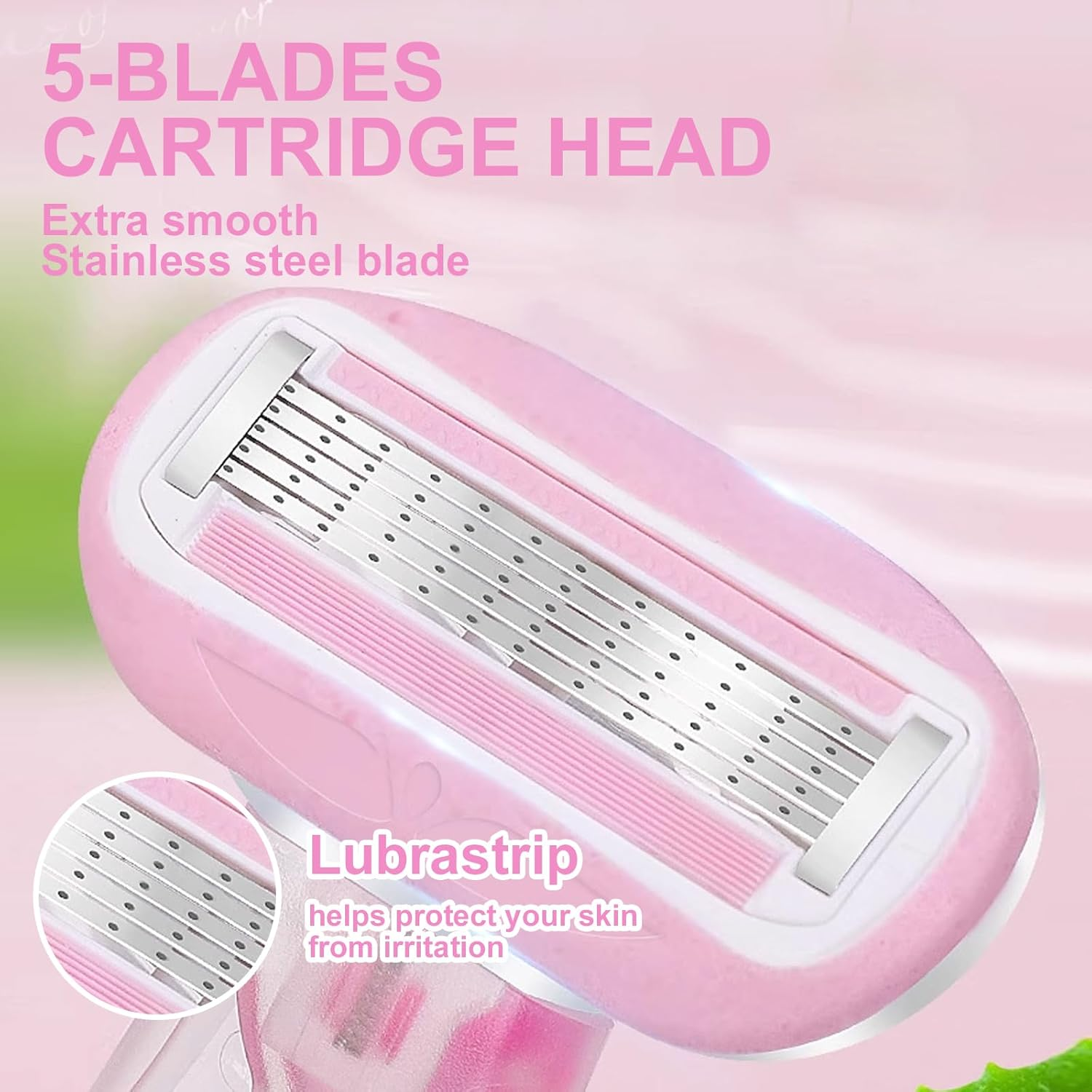 Mini Travel Razor for Women 5-Blade Reusable Safety Razor for Legs Underarms Bikini Smooth Skin Shaving Kit with 1 Razor 1 Refill Blade and Travel Case Compact Portable image number 1